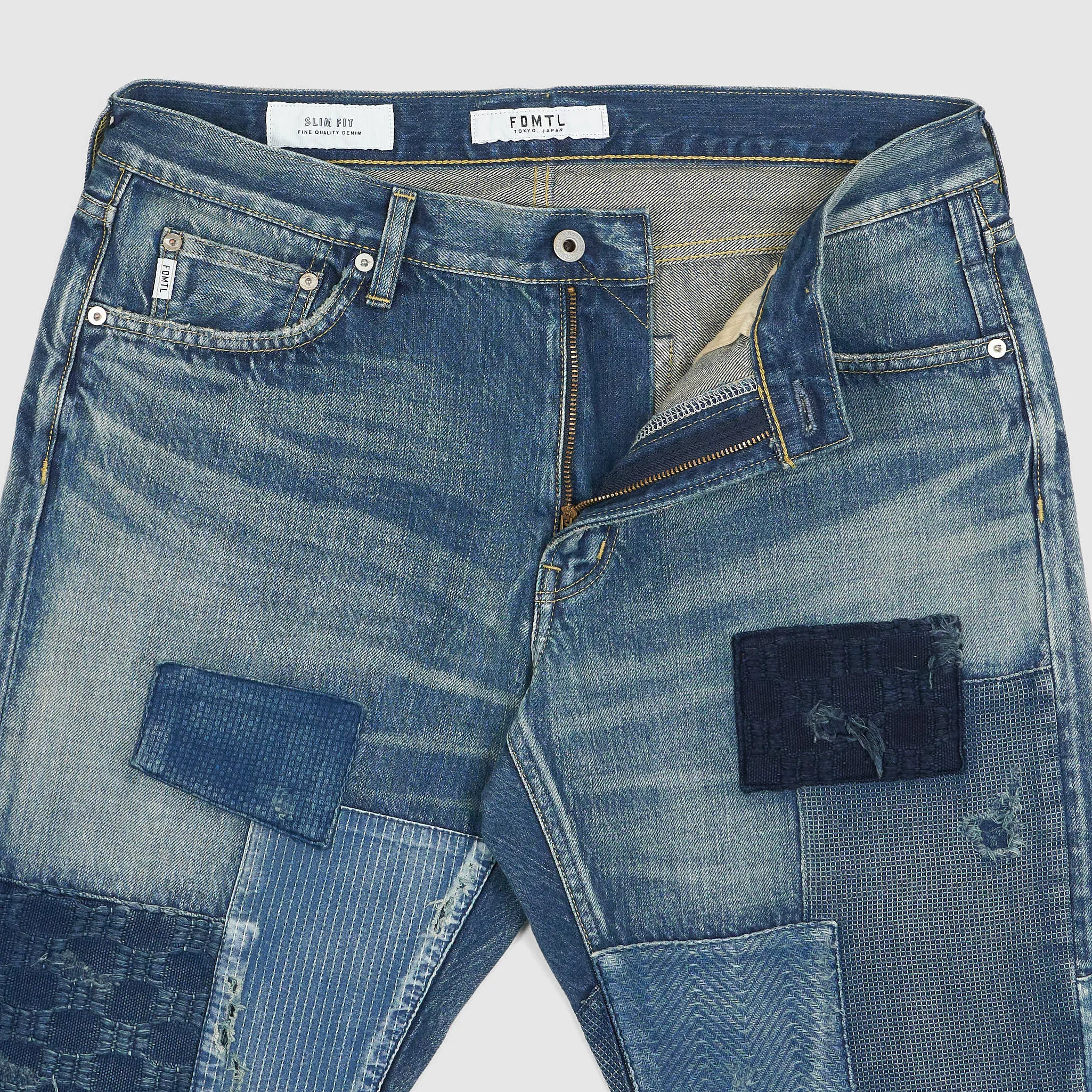 FDMTL Slim Fitted Three Year Wash Patchwork Denim Jeans sold by DeeCee style product image thumbnail 3