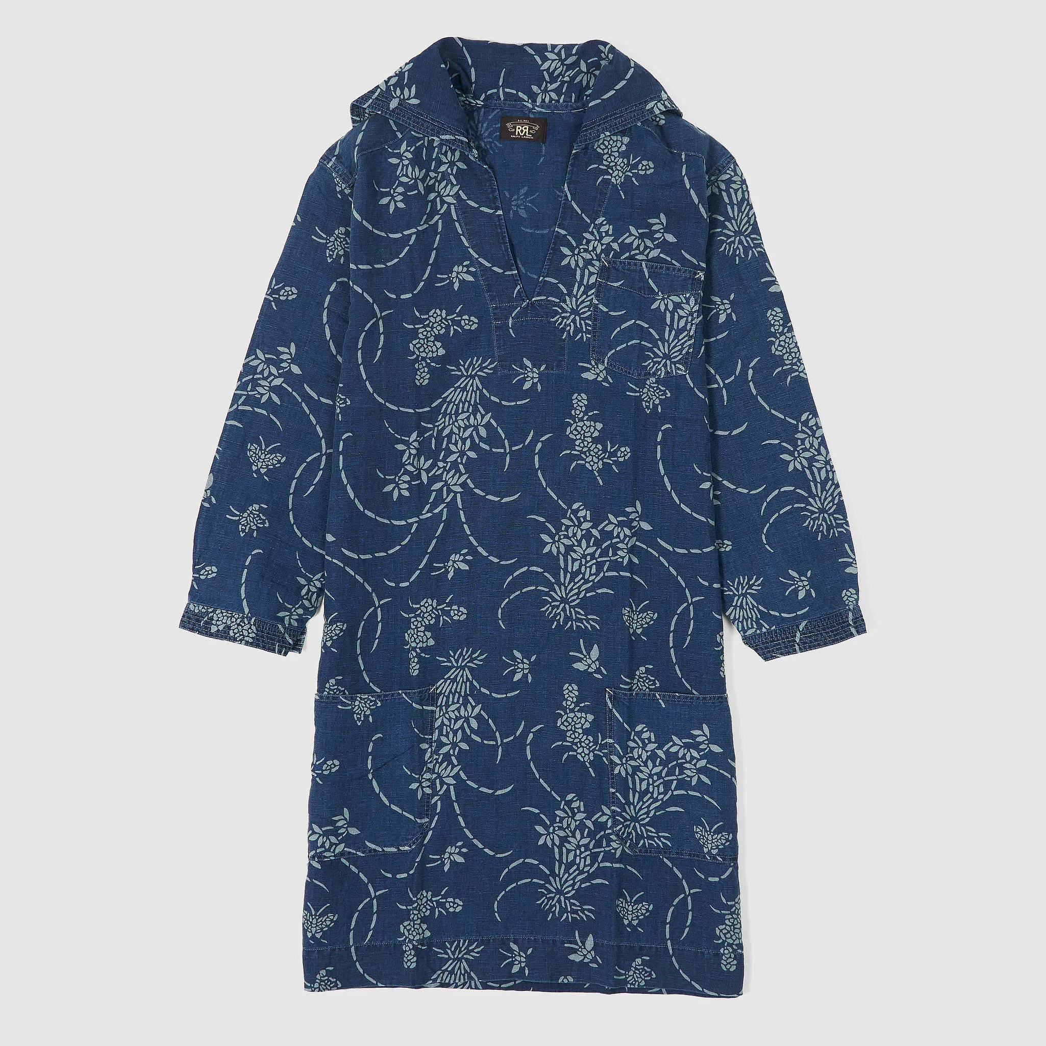 Double RL Ladies Indigo Linen-Cotton Tunic Dress sold by DeeCee style