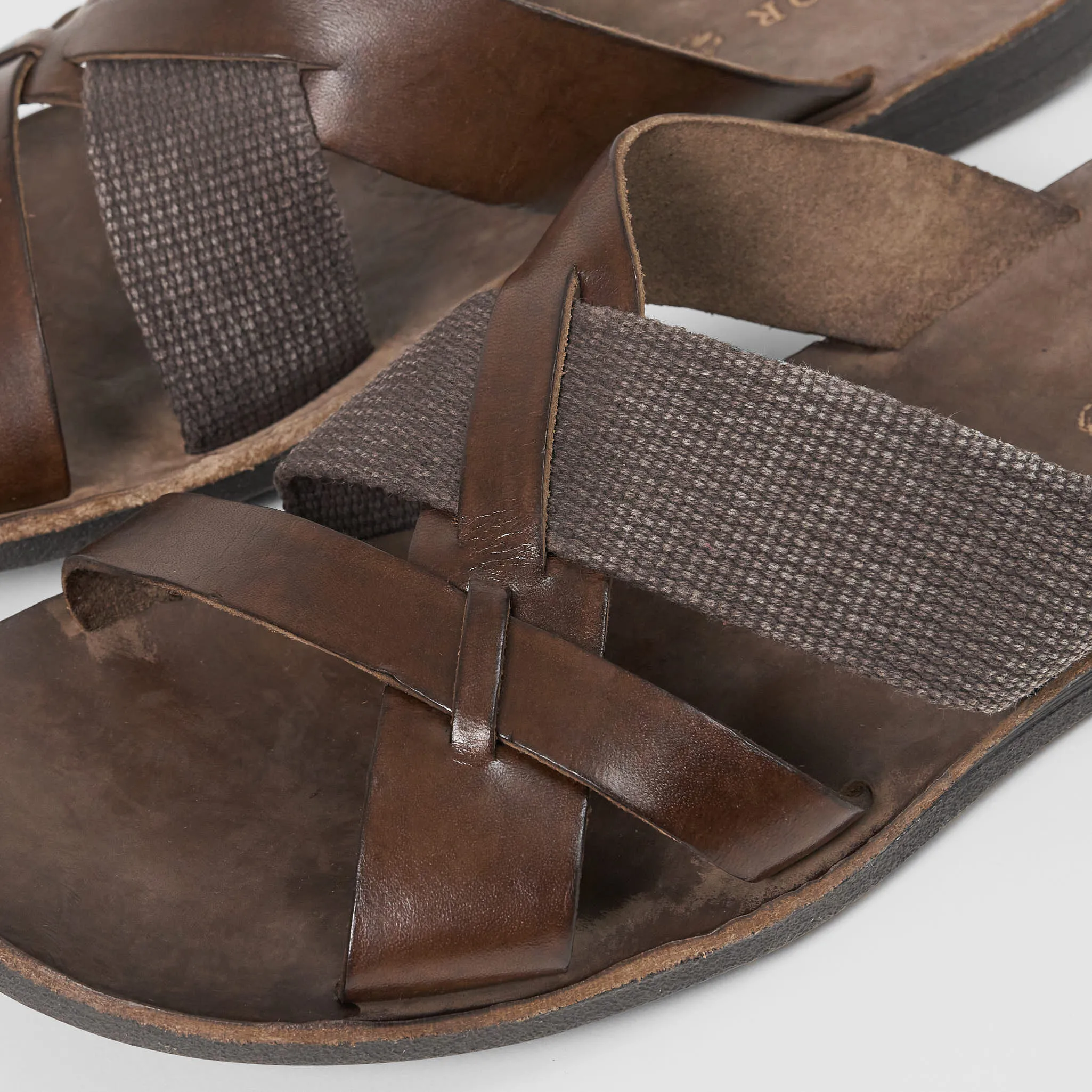 Brador Mens Leather & Canvas Sandals sold by DeeCee style product image thumbnail 3