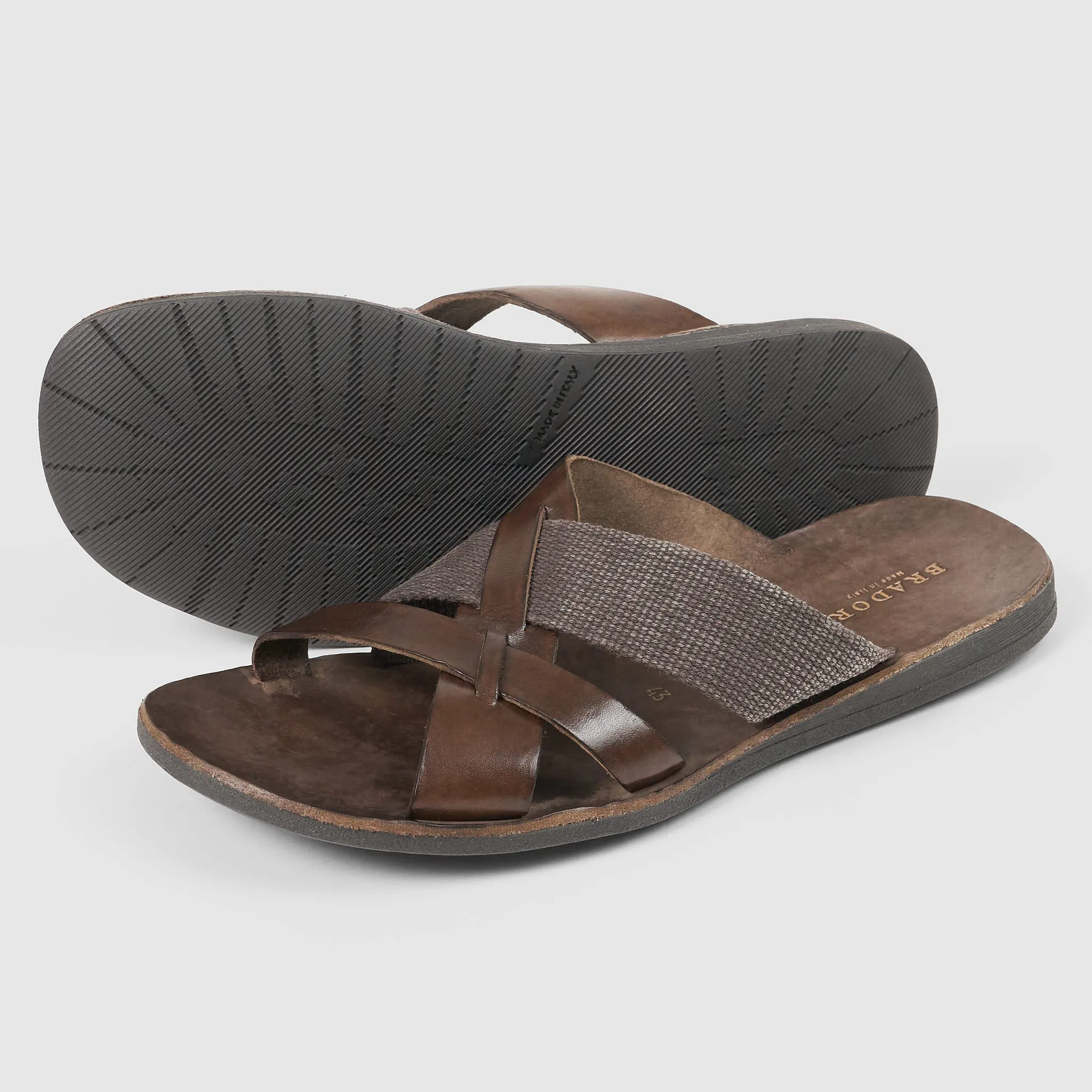 Brador Mens Leather & Canvas Sandals sold by DeeCee style product image thumbnail 2