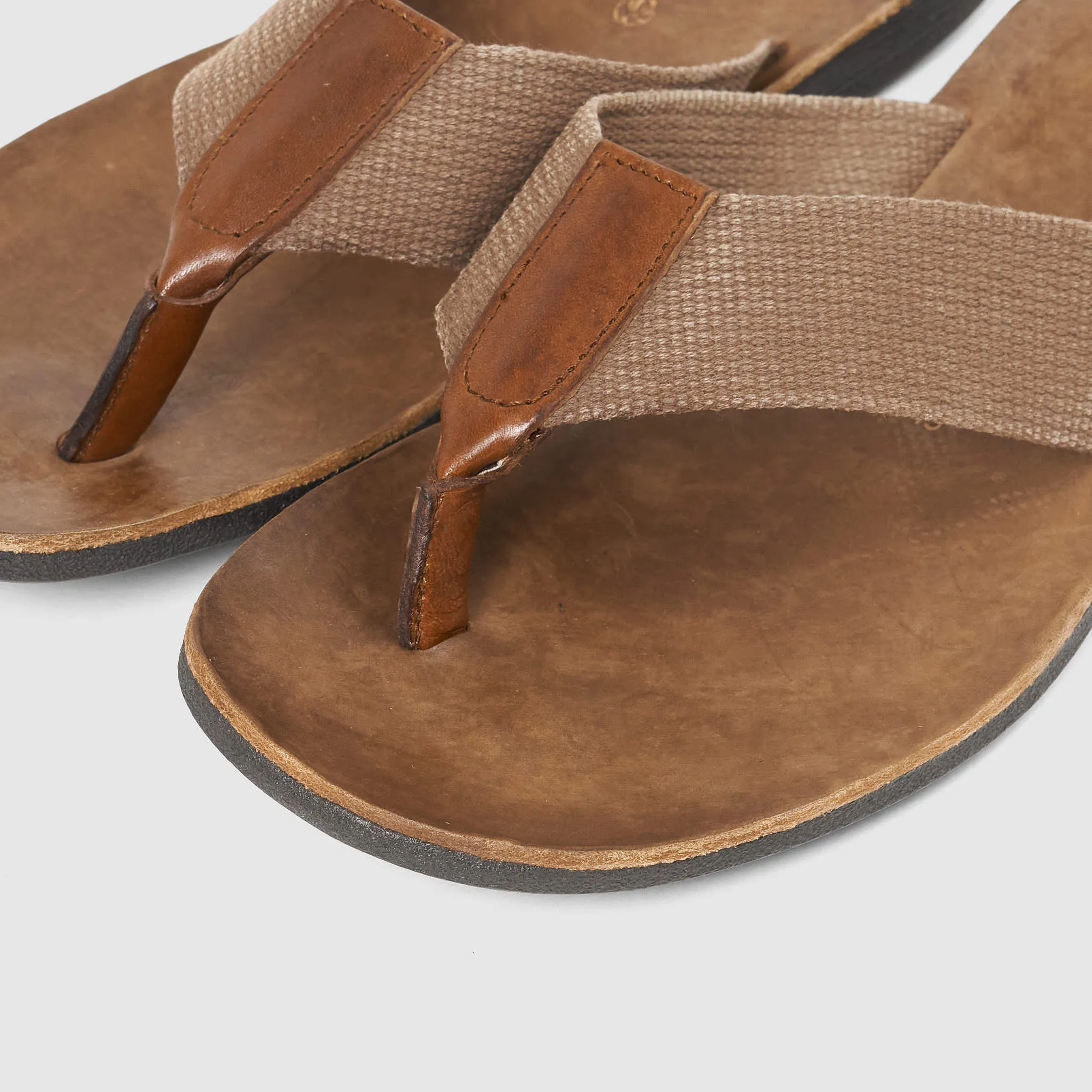 Brador Mens Leather & Canvas Flip Flop sold by DeeCee style product image thumbnail 3