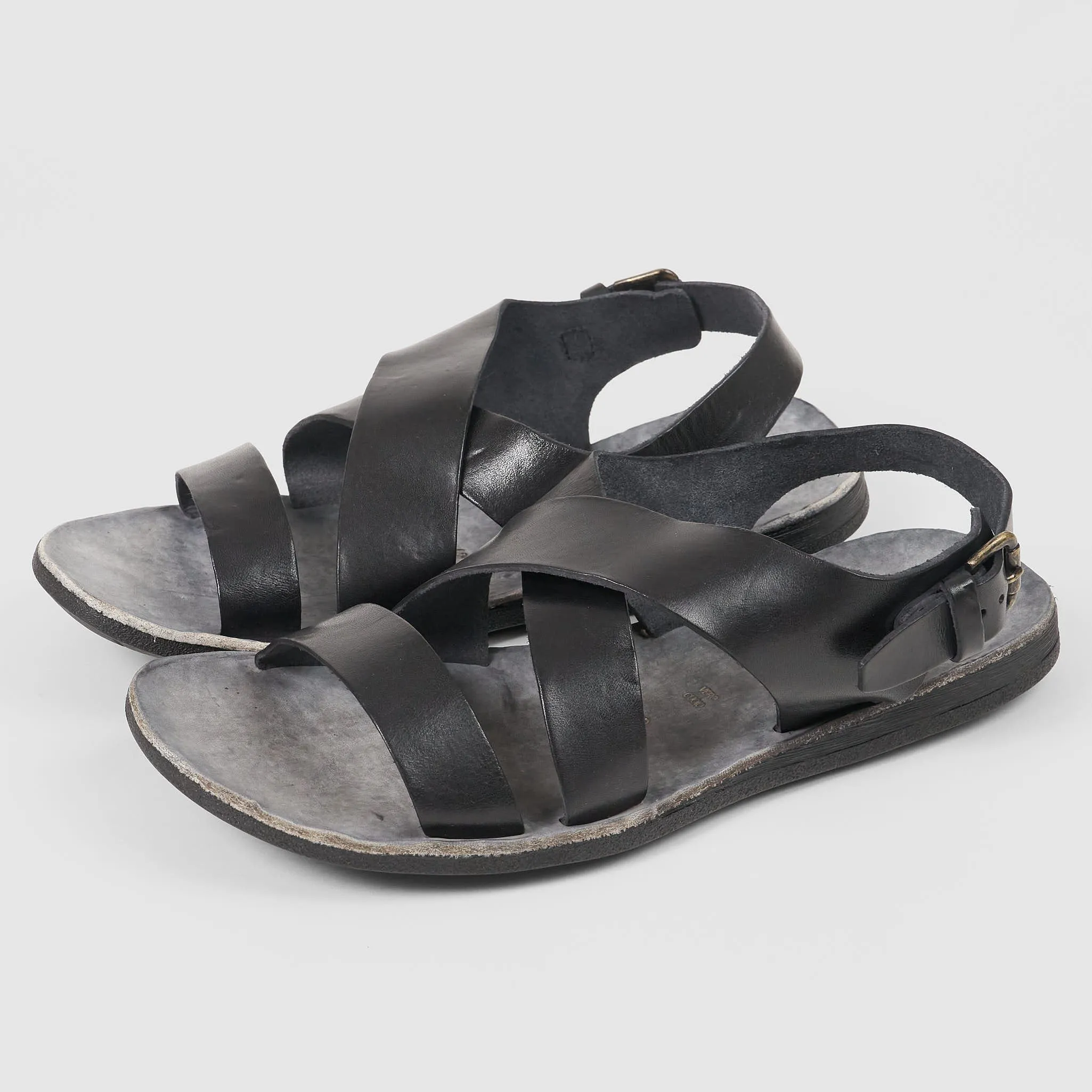 Brador Mens Crossed Heel Strap Leather Sandals sold by DeeCee style