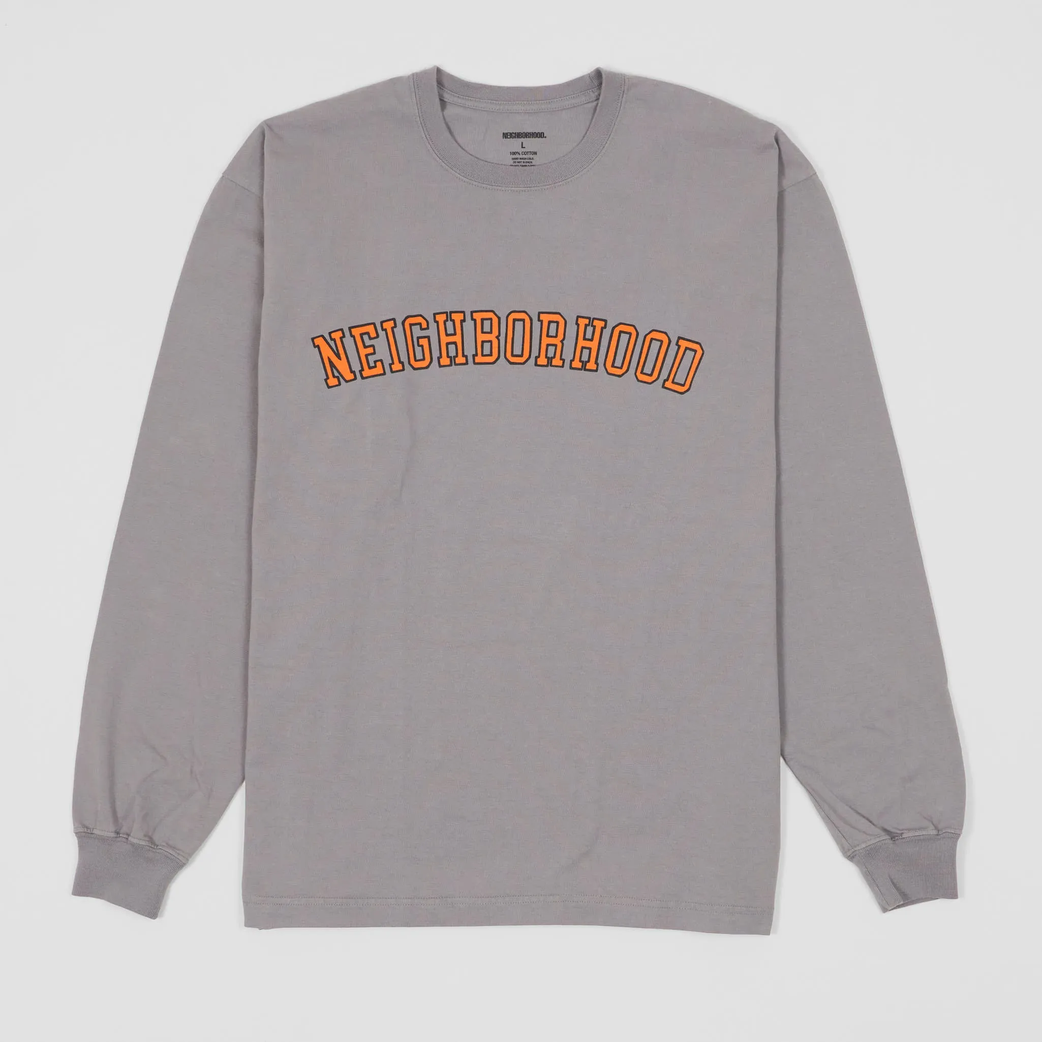 Neighborhood Logo Print Crew Neck Long Sleeve T-Shirt sold by DeeCee style
