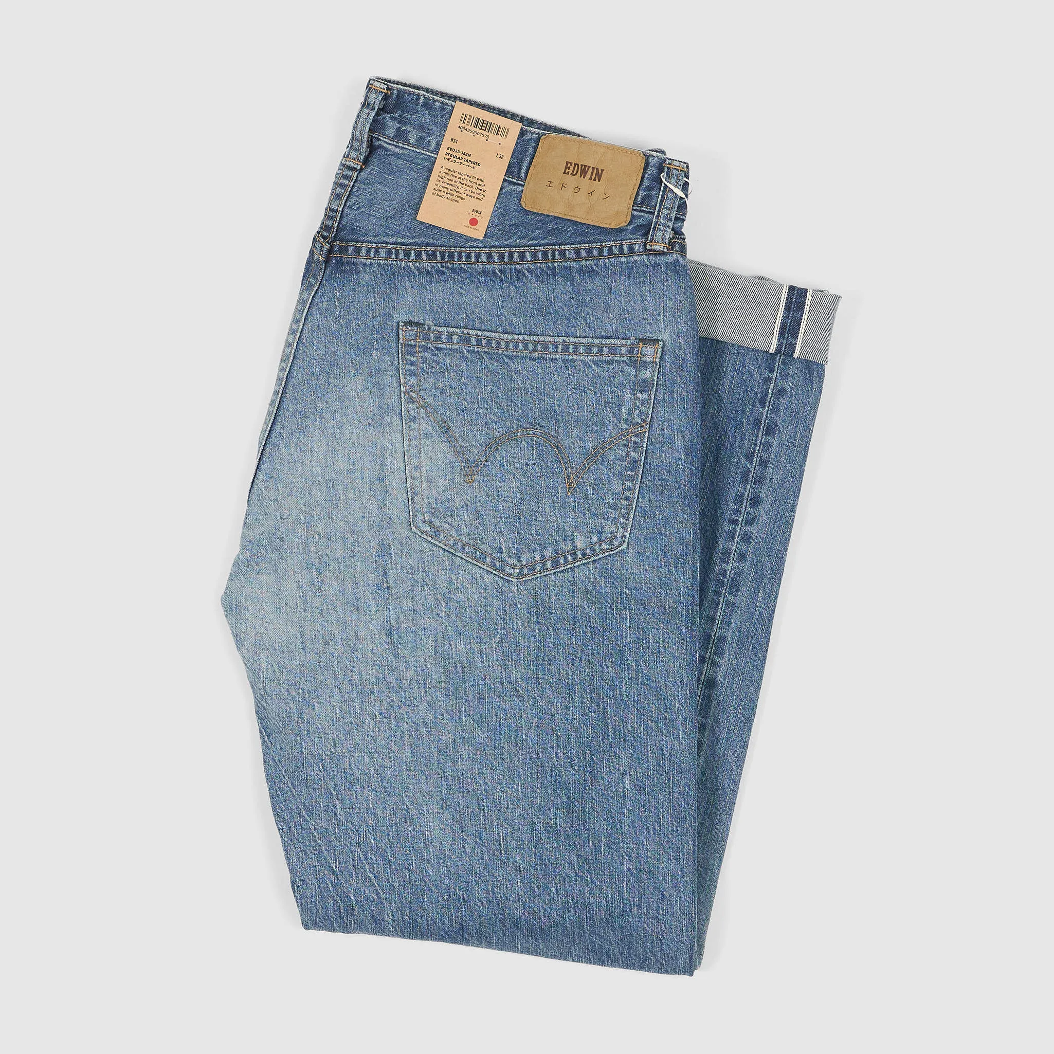 Edwin Regular Tapered Vintage Washed Denim Selvage Jeans sold by DeeCee style product image thumbnail 3