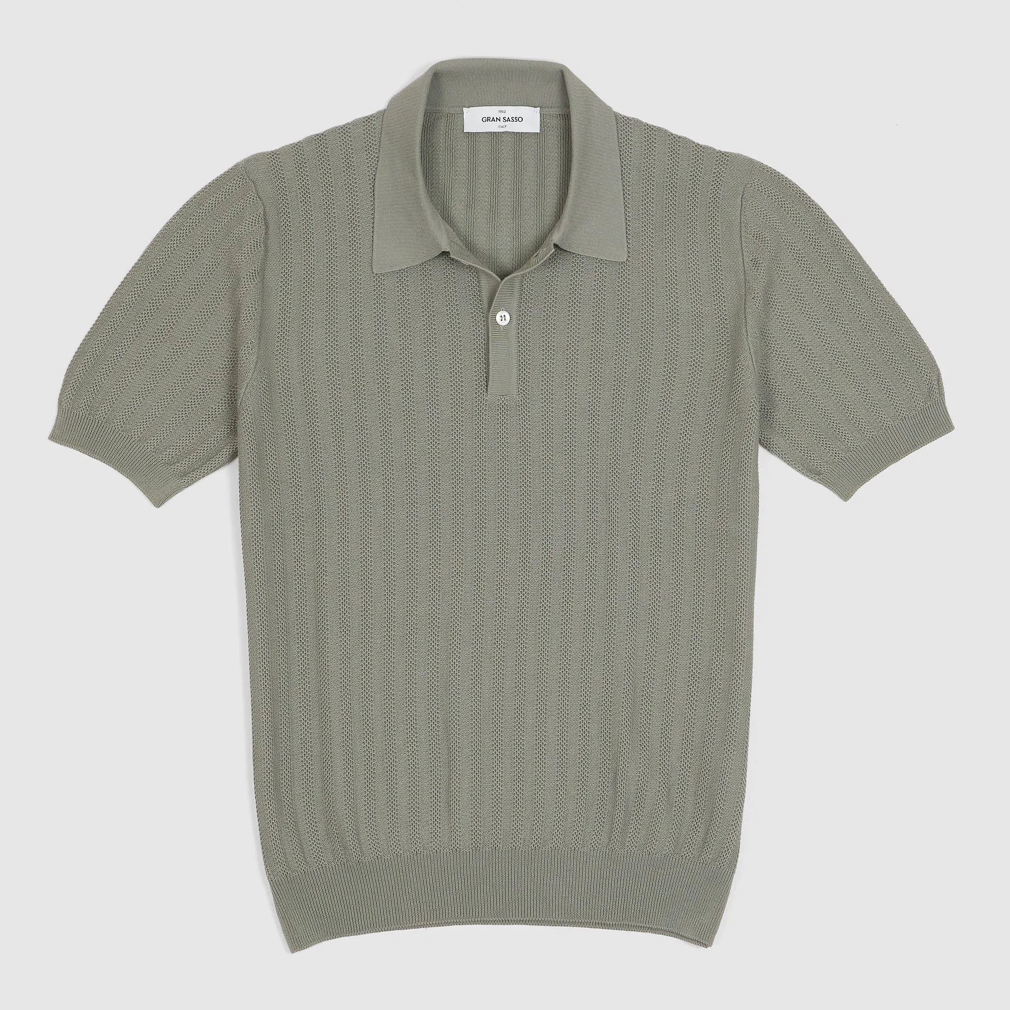 Gran Sasso Knitted Short Sleeve Polo Shirt sold by DeeCee style