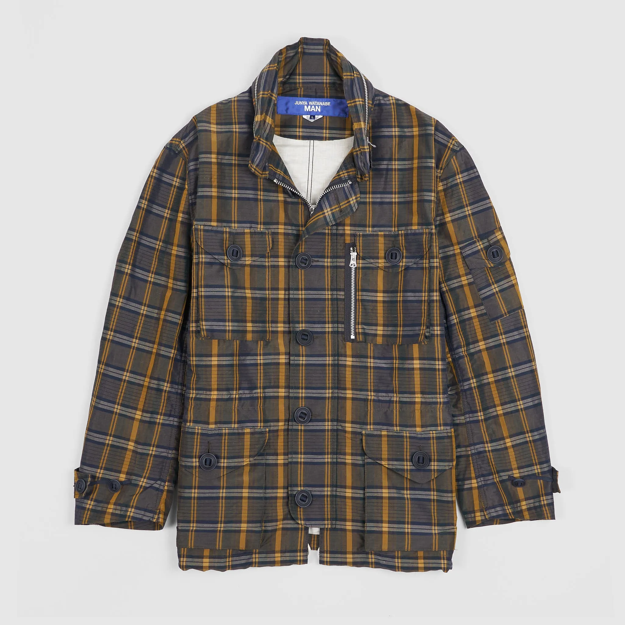 Junya Watanabe Man Plaid Multicolor Field Jacket sold by DeeCee style