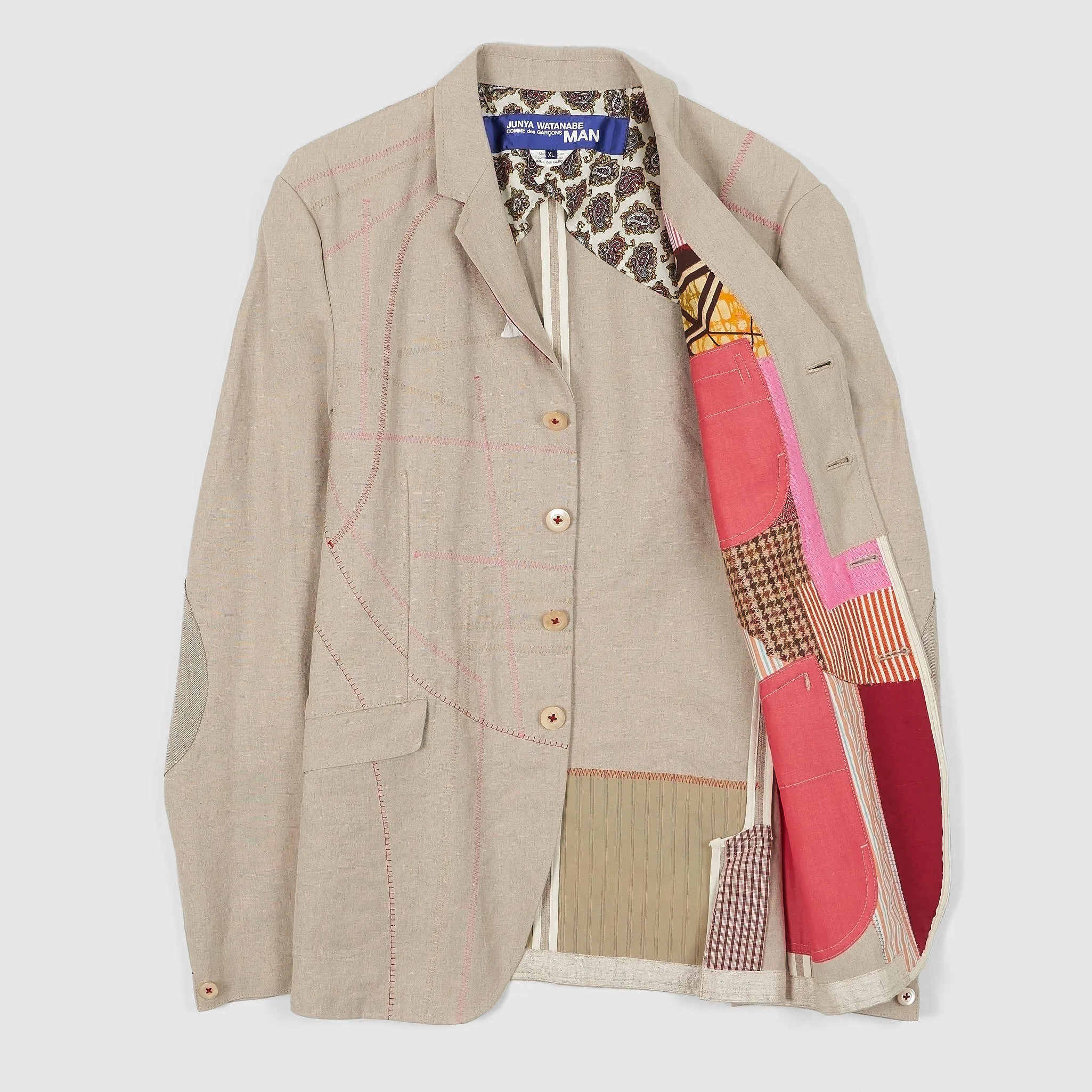 Junya Watanabe Man Classic Linen Blazer with Patchwork Stitching sold by DeeCee style product image thumbnail 2