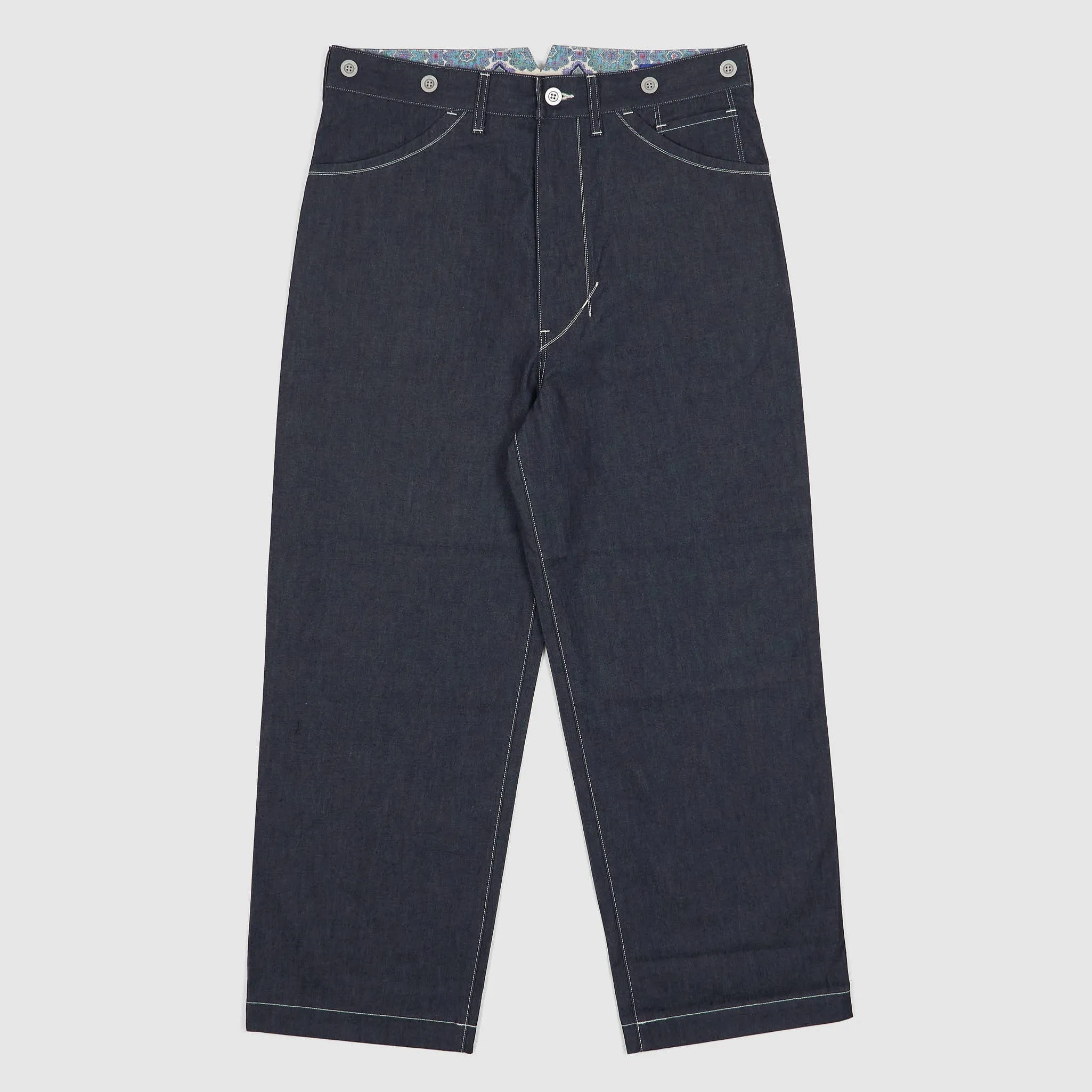 Junya Watanabe Man Denim Buckle Back Work Trousers sold by DeeCee style