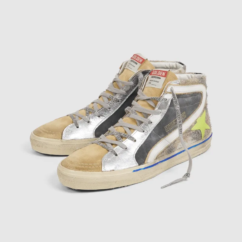 Golden Goose Char Camo Lime Slide Sneakers sold by DeeCee style