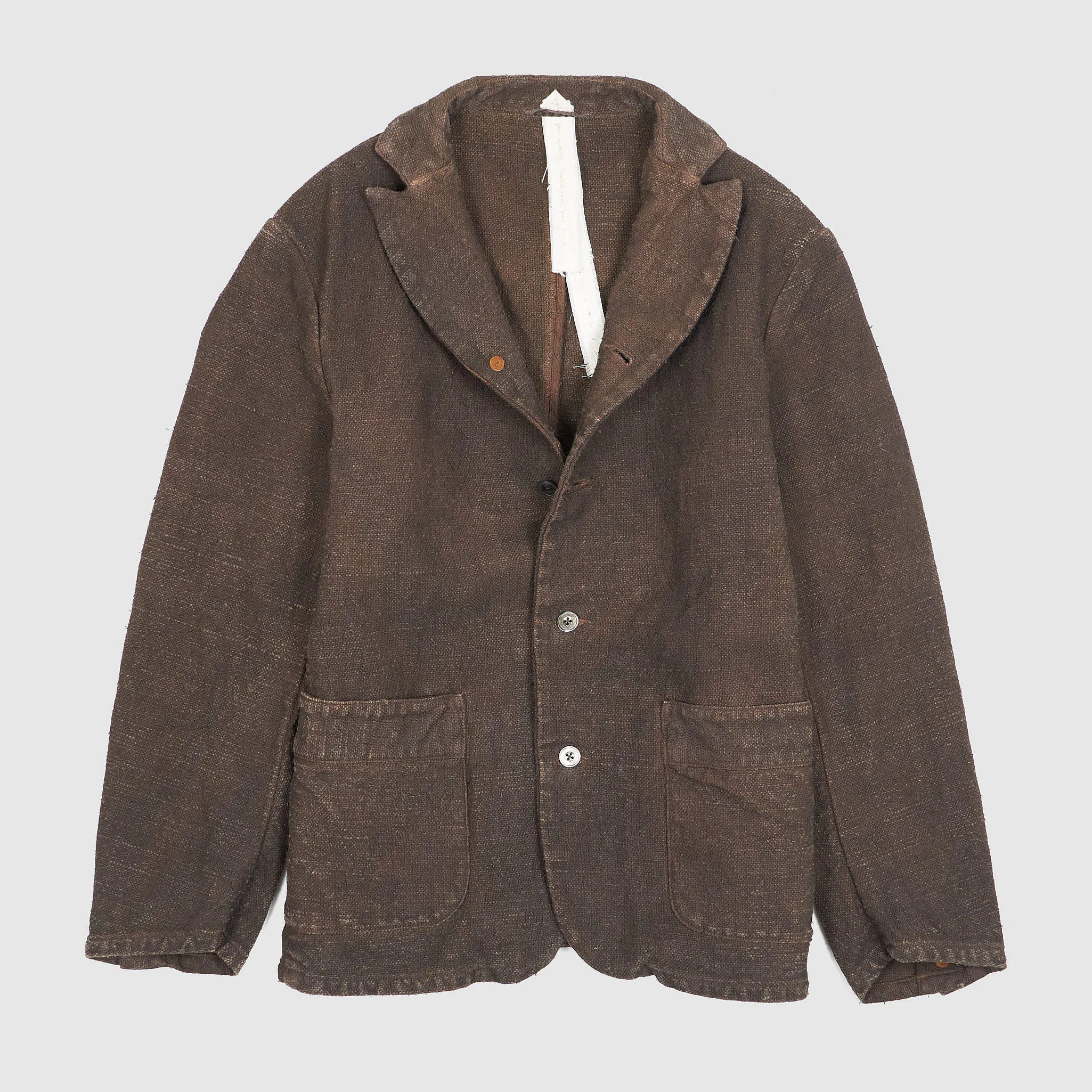 Cottle Woven Blazer Jacket Kakishibu Silk/ Cotton Canvas sold by DeeCee style