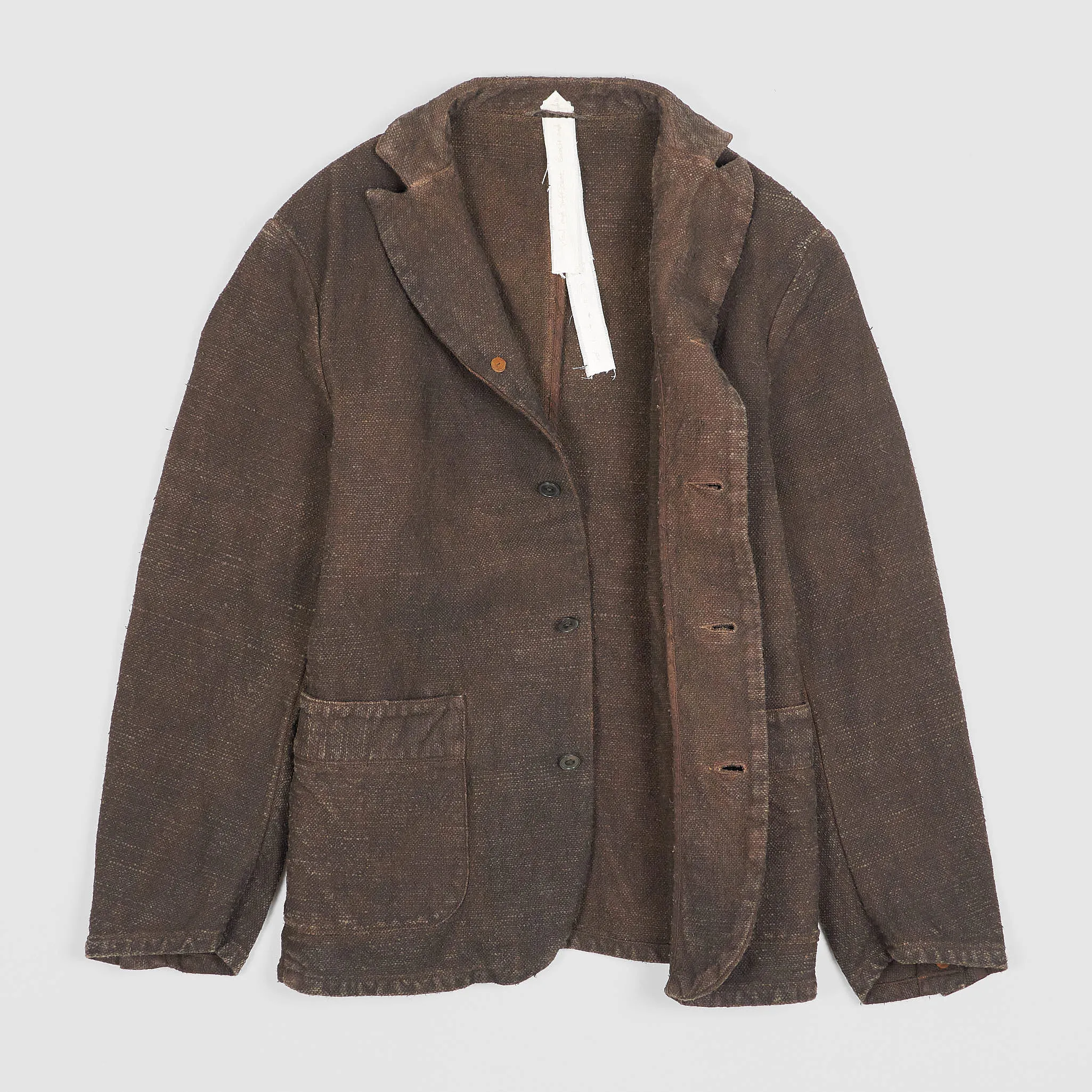 Cottle Woven Blazer Jacket Kakishibu Silk/ Cotton Canvas sold by DeeCee style product image thumbnail 4