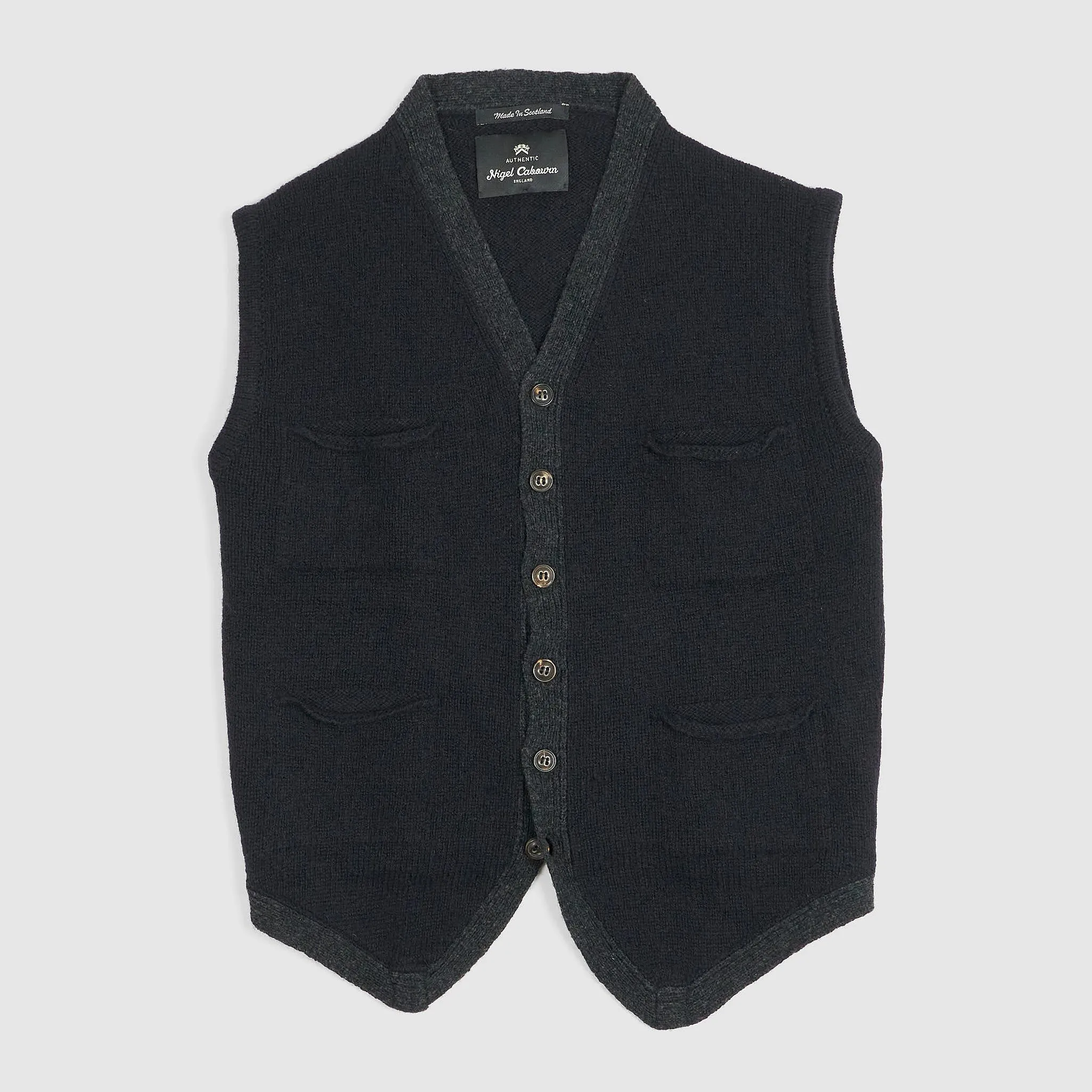 Nigel Cabourn Shetland Wool Vest sold by DeeCee style