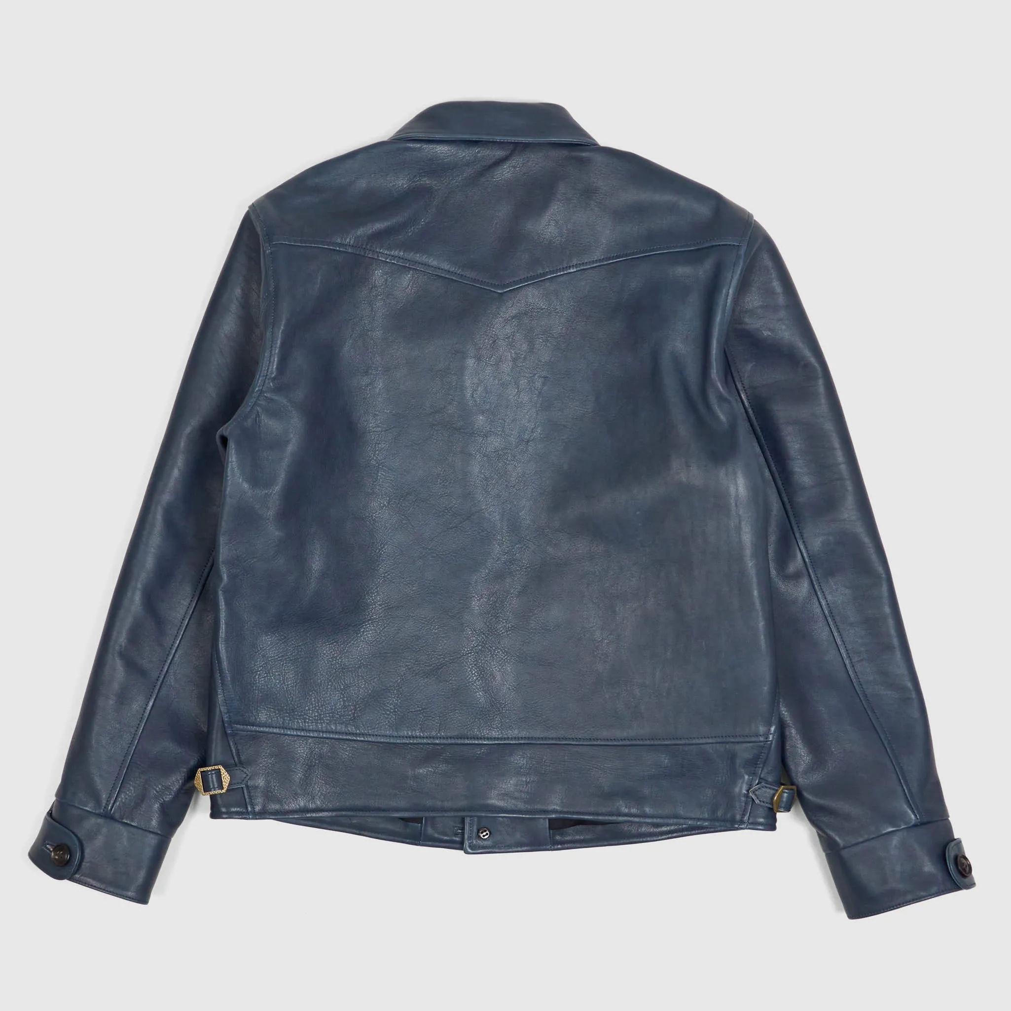 Double Helix Classic 1930's Dark Indigo Overdyed Horse Leather Jacket sold by DeeCee style product image thumbnail 4