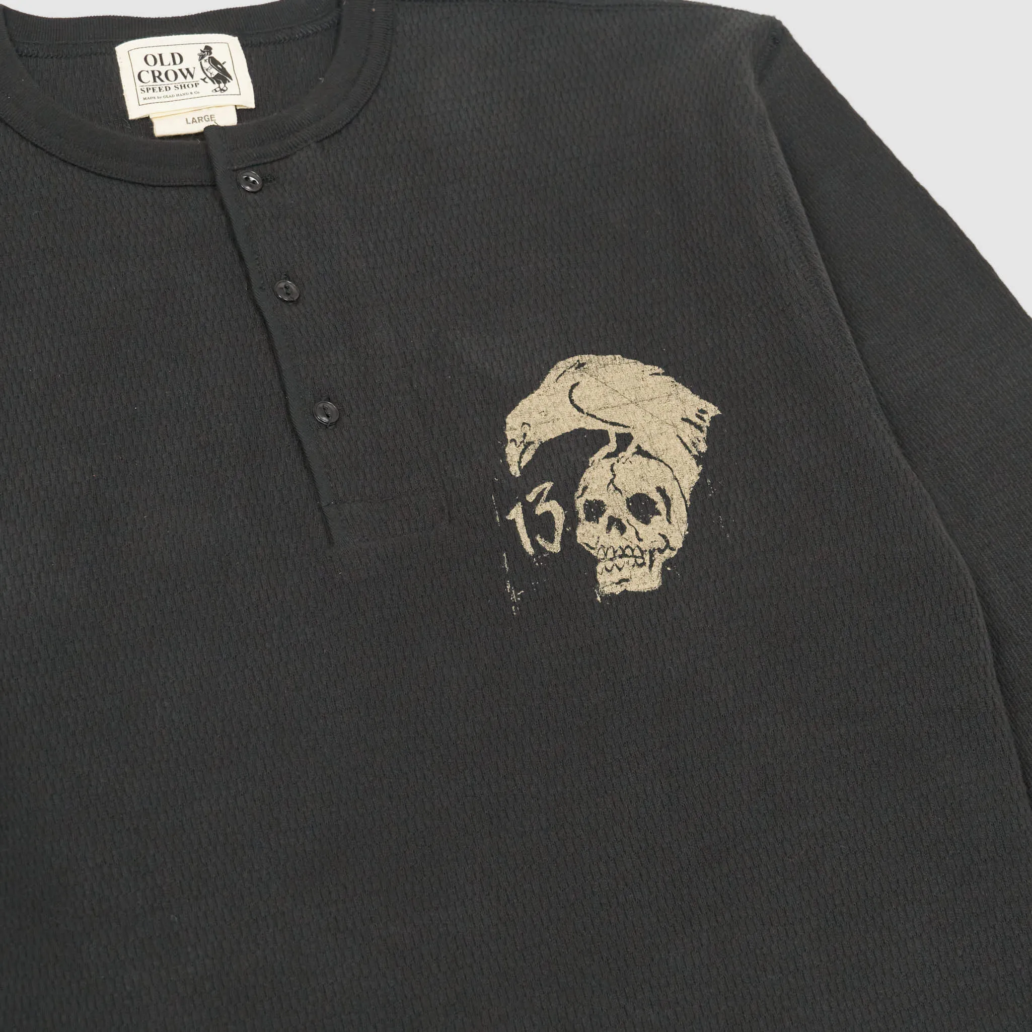 Old Crow Speed Shop by Glad Hand & Co. Long Sleeves Henley T-Shirt sold by DeeCee style product image thumbnail 3