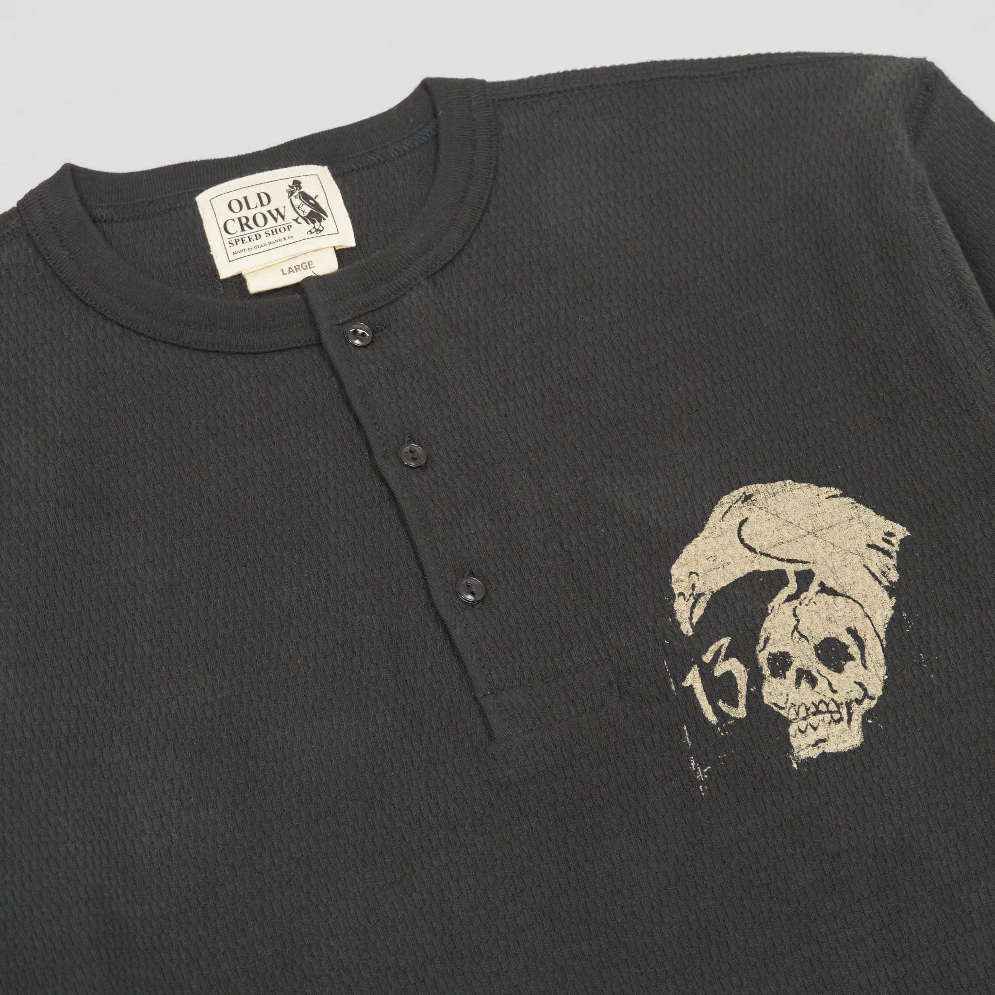 Old Crow Speed Shop by Glad Hand & Co. Long Sleeves Henley T-Shirt sold by DeeCee style product image thumbnail 5