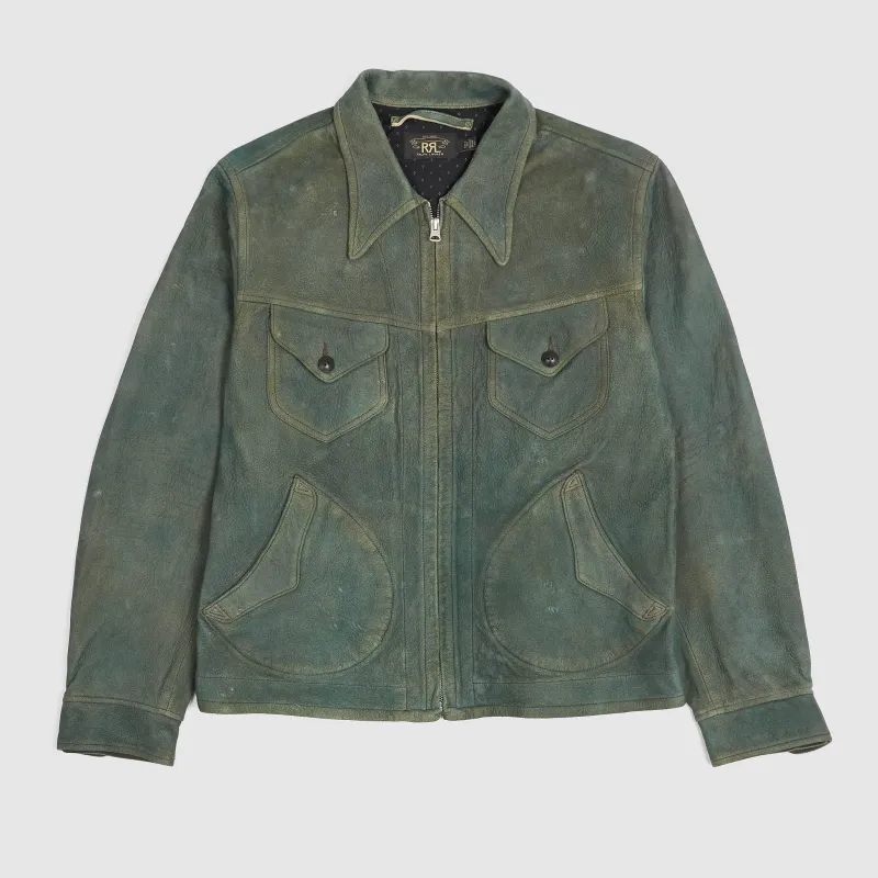 Double RL Indigo Dyed Unlined Soft Leatherjacket sold by DeeCee style