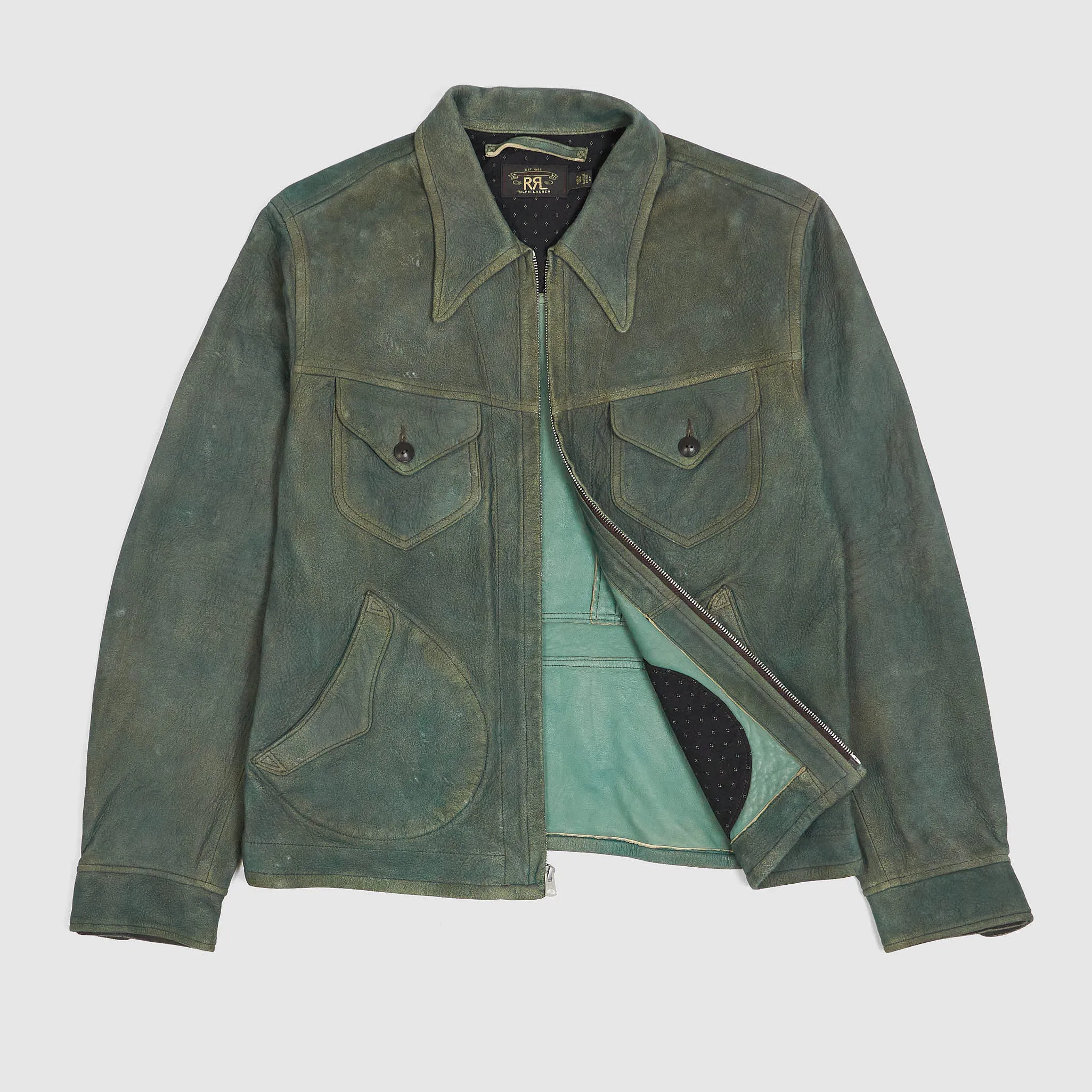 Double RL Indigo Dyed Unlined Soft Leatherjacket sold by DeeCee style product image thumbnail 2