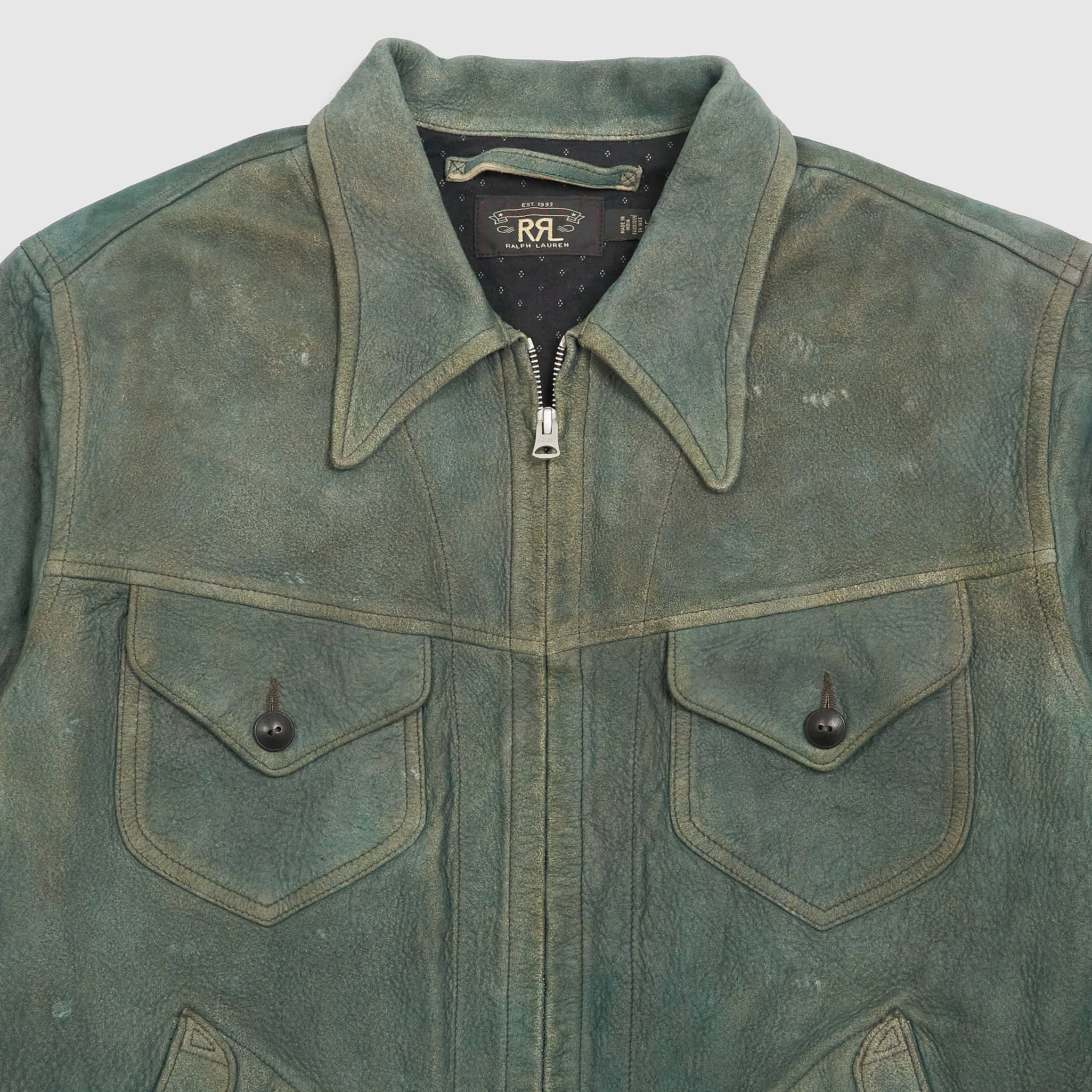 Double RL Indigo Dyed Unlined Soft Leatherjacket sold by DeeCee style product image thumbnail 5