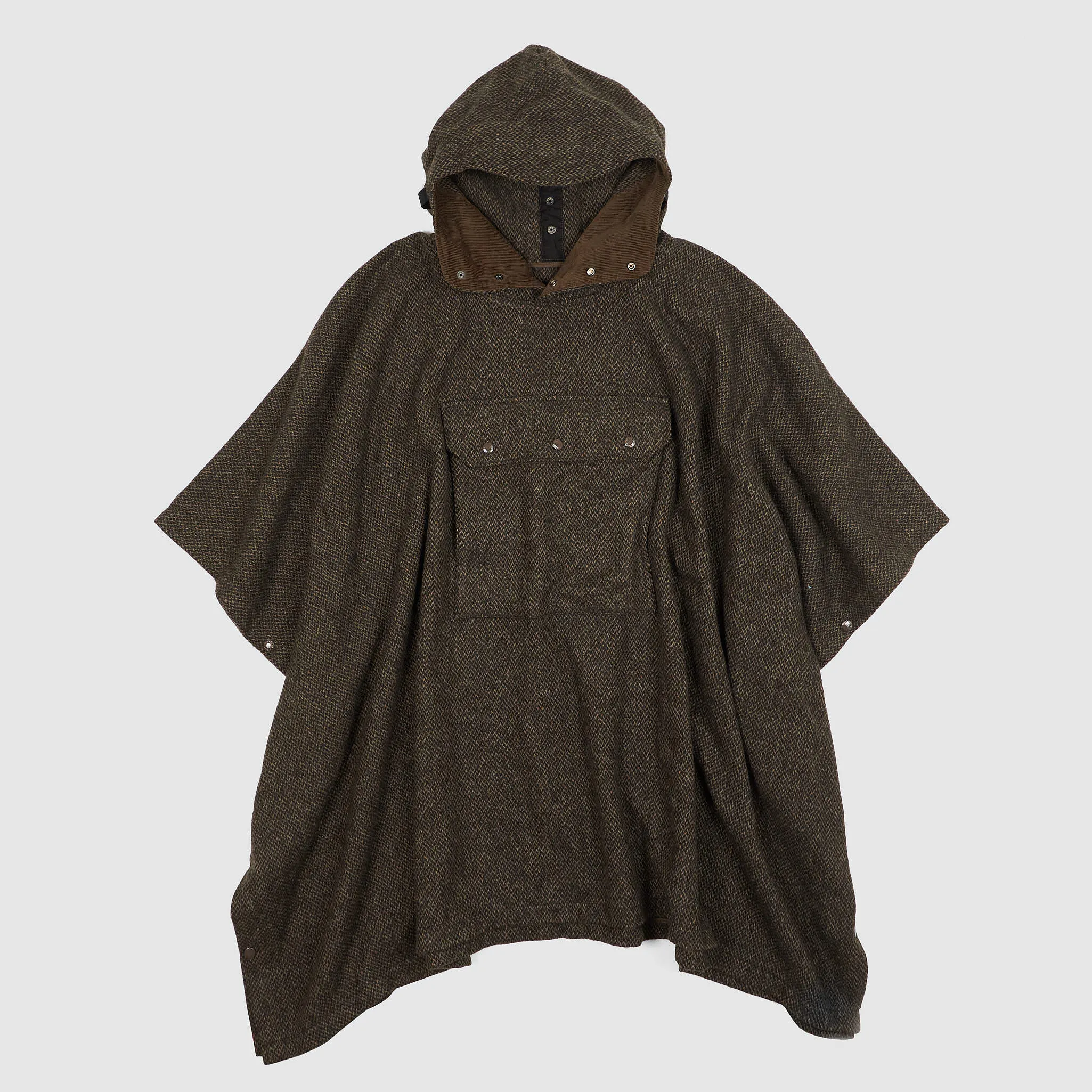 Engineered Garments Tweed Blend Hooded Poncho sold by DeeCee style