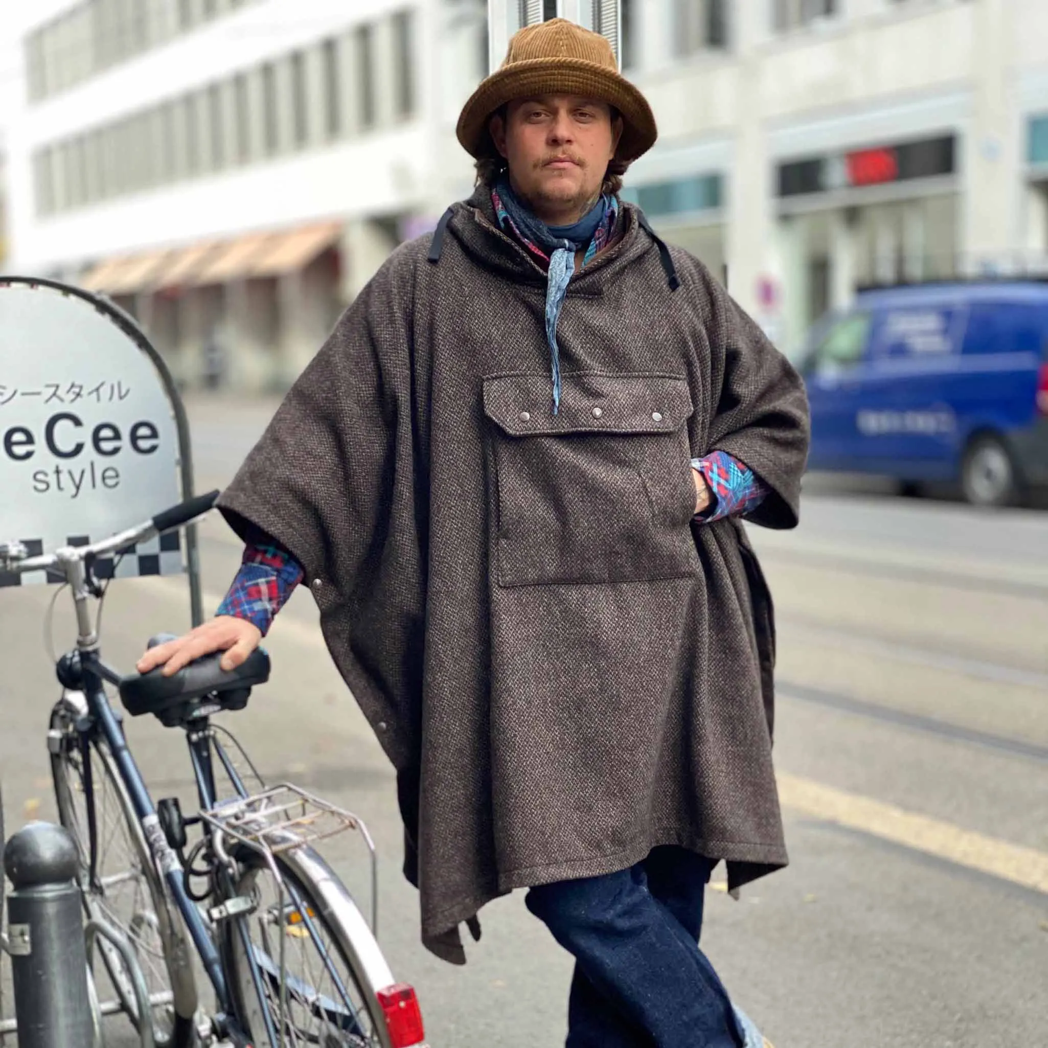Engineered Garments Tweed Blend Hooded Poncho sold by DeeCee style product image thumbnail 2