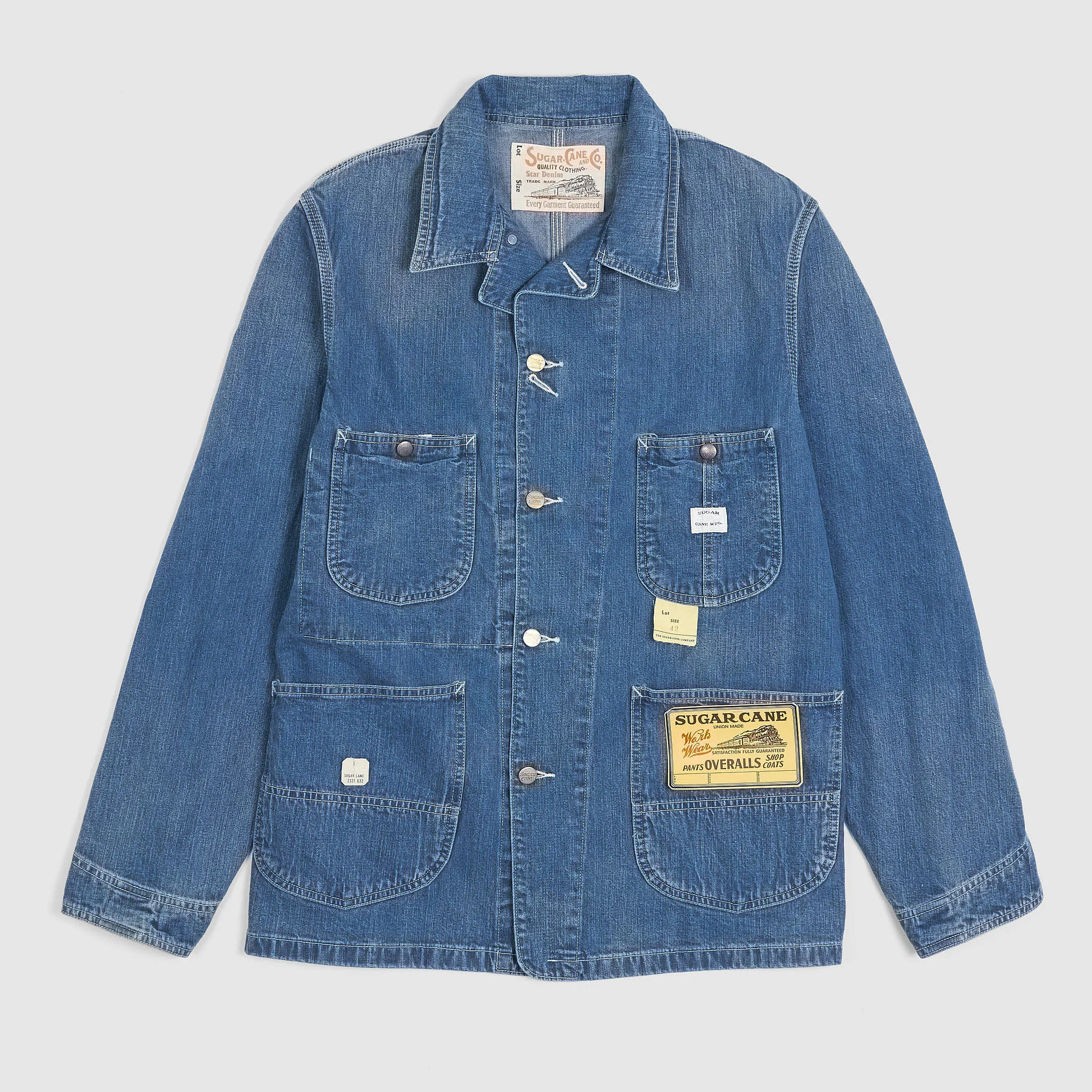 Sugar Cane Model Aged Washed Work Coat sold by DeeCee style