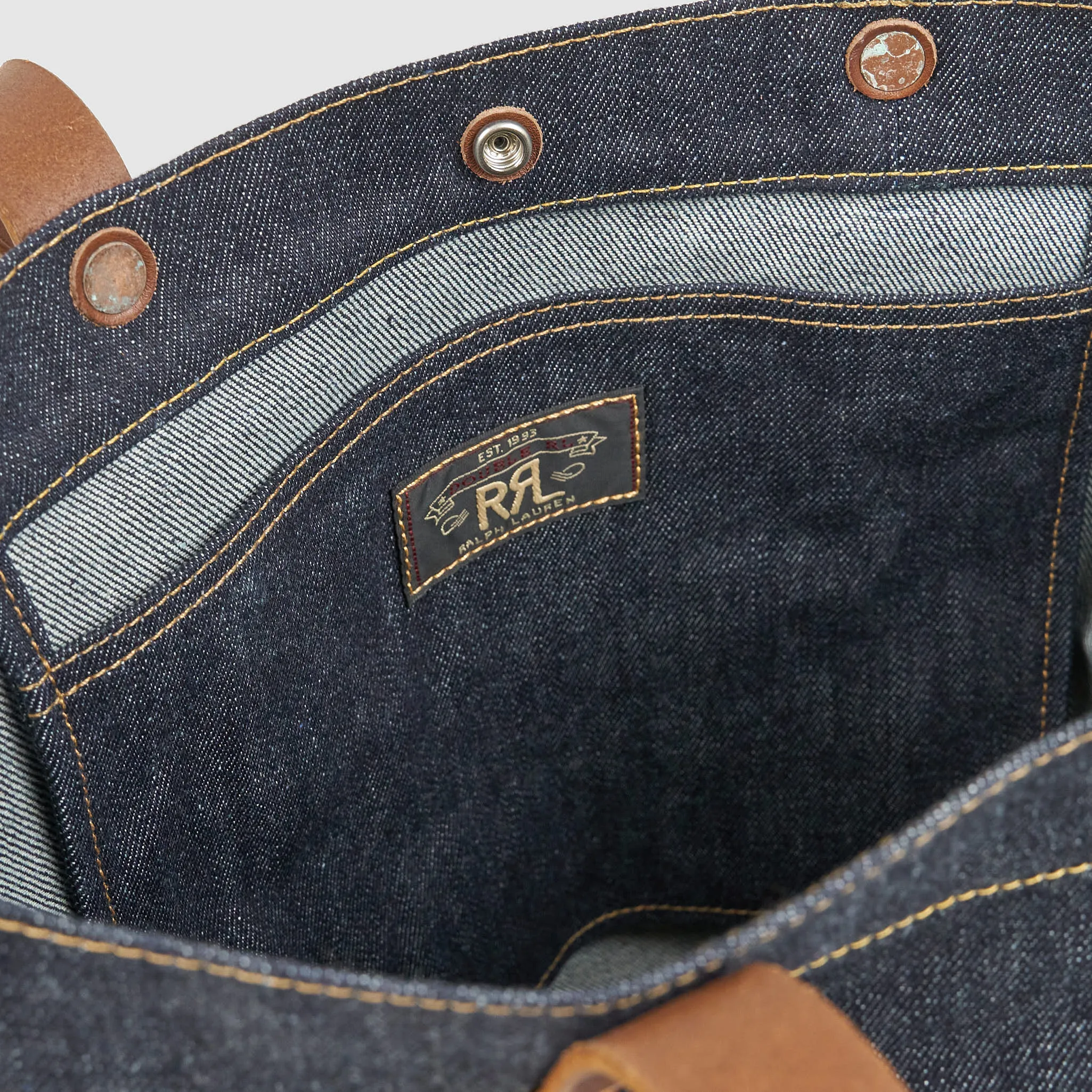 Double RL Denim Tote Bag sold by DeeCee style product image thumbnail 4