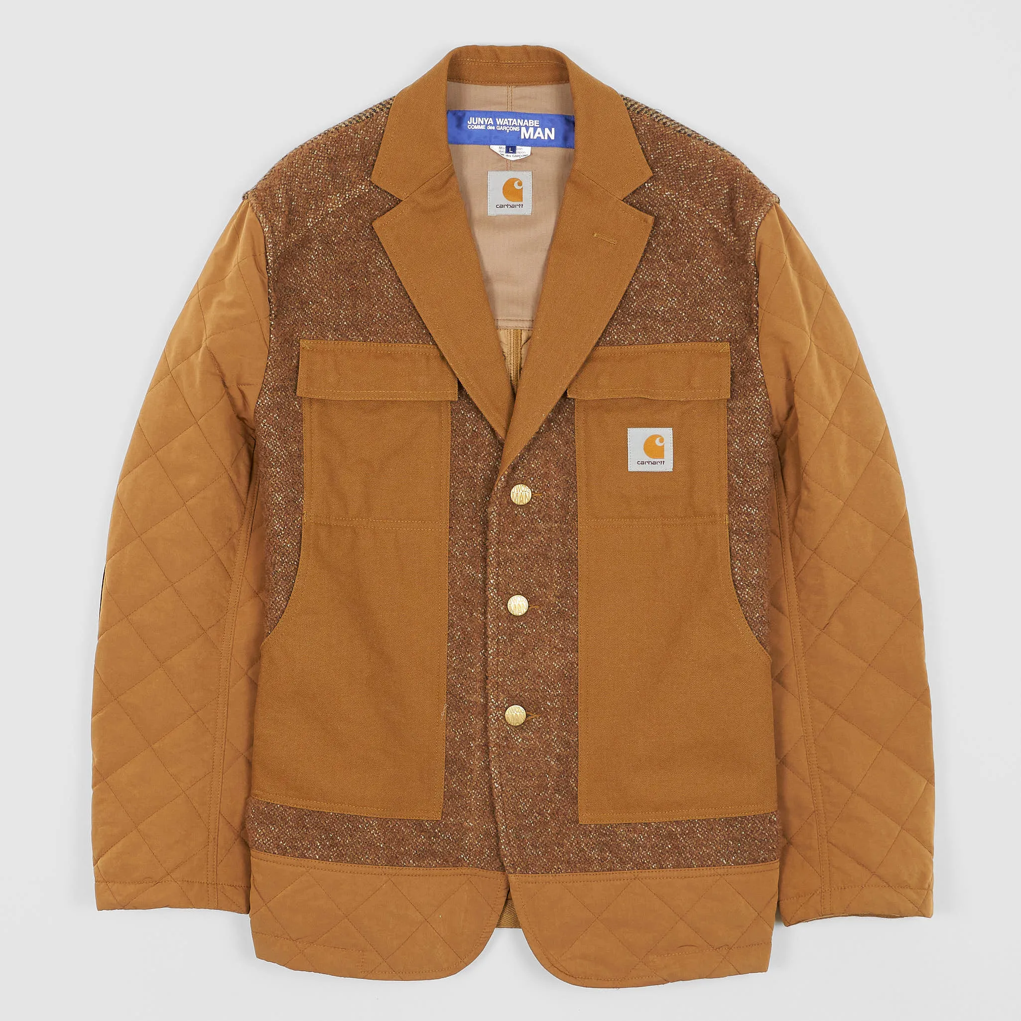 Junya Watanabe Man x Carhartt Patchwork Workblazer sold by DeeCee style