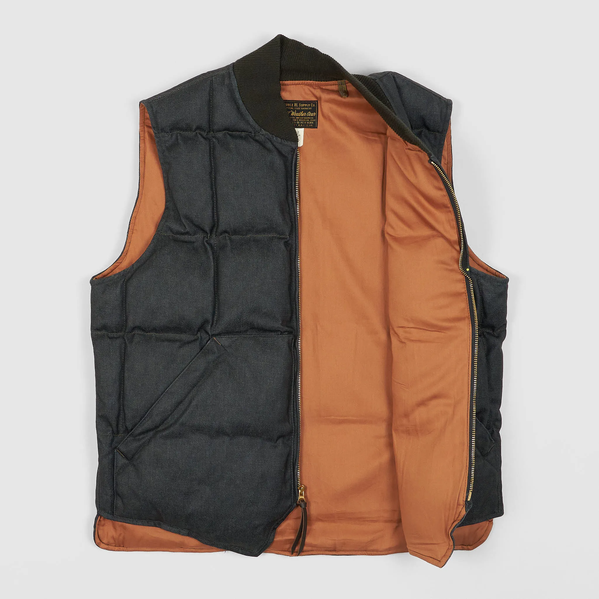 Double RL Quilted Coated Denim Vest sold by DeeCee style product image thumbnail 3