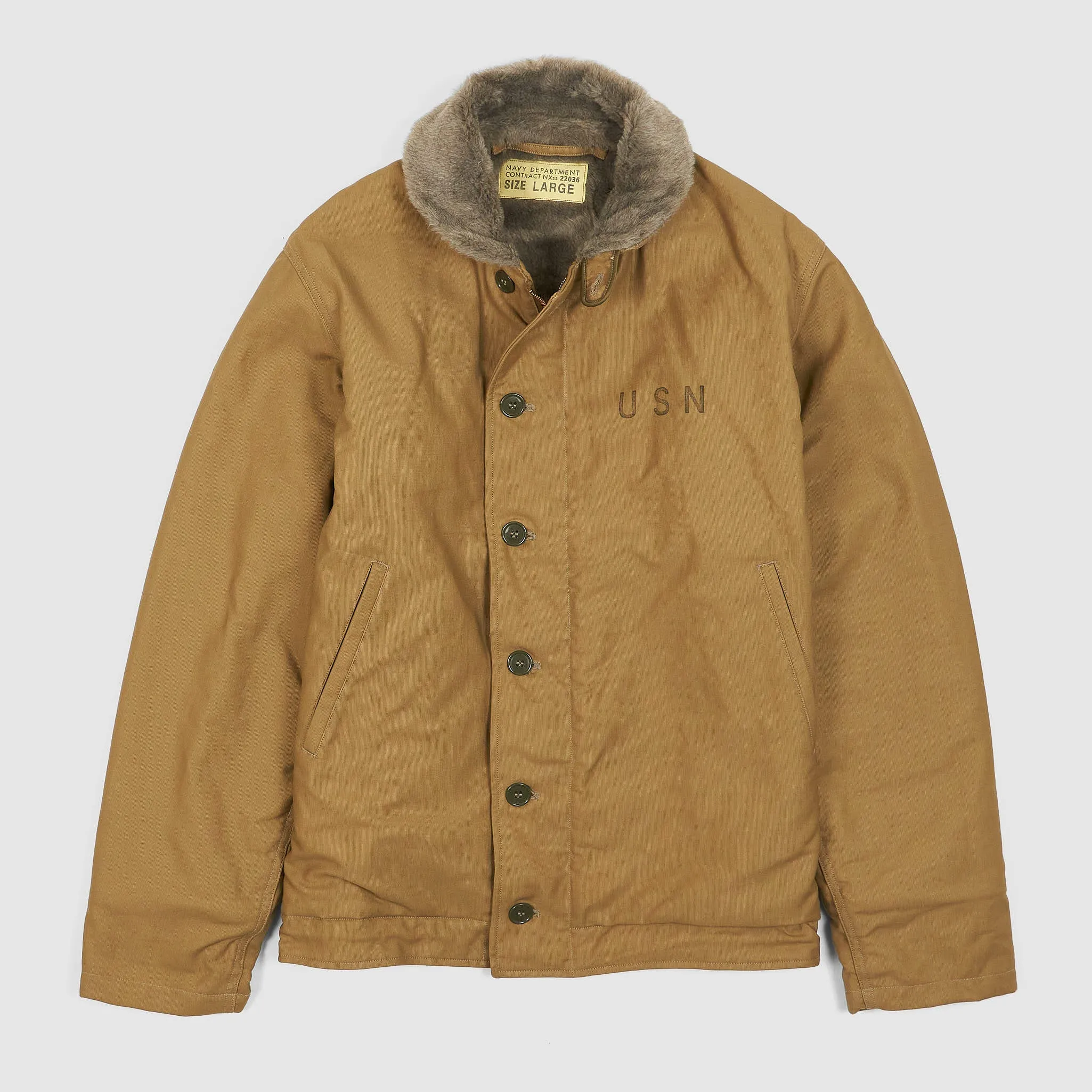 Buzz Rickson's N1 Deck-Jacket Jungle Cloth Khaki USN sold by DeeCee style