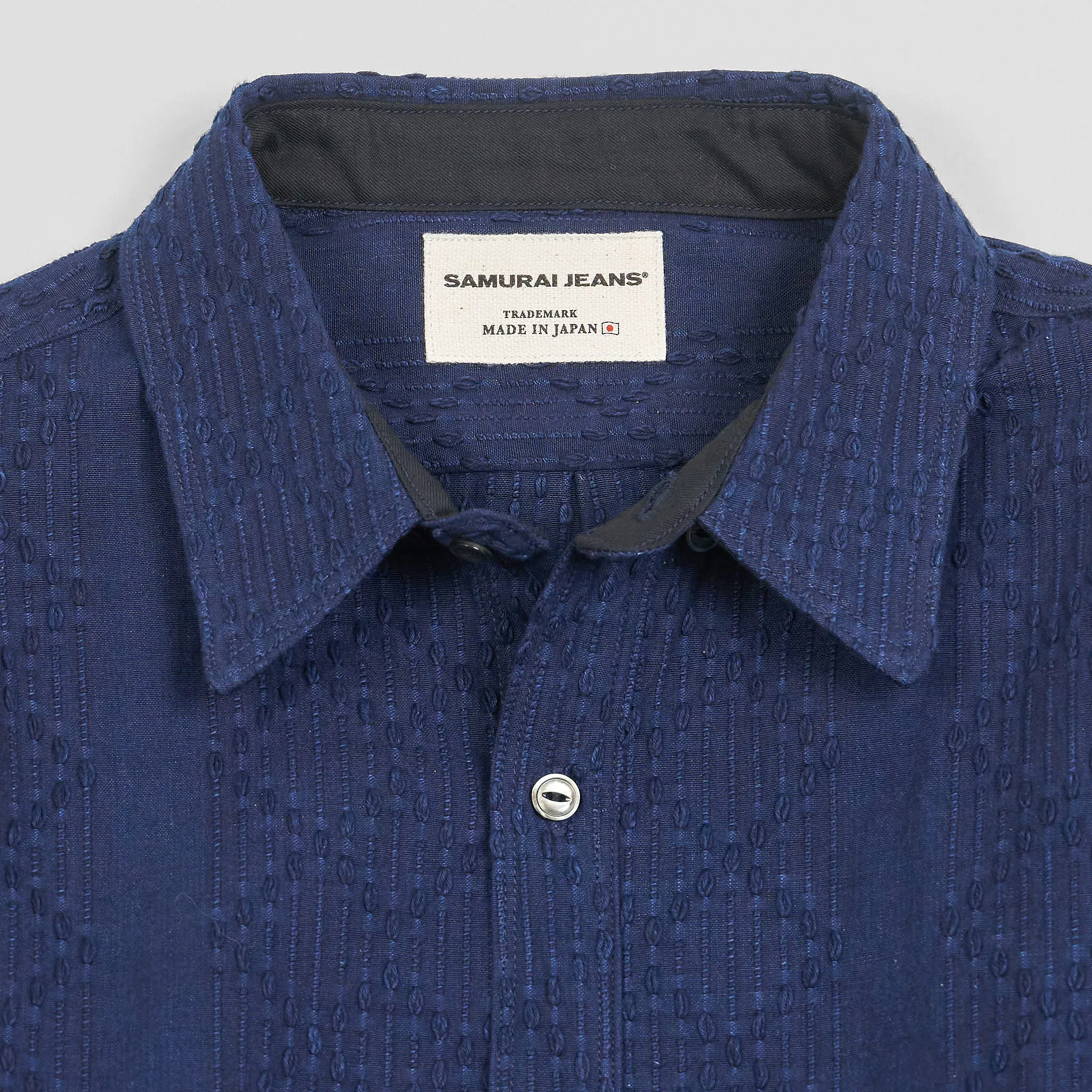 Samurai Jeans Sashiko Natural Indigo BD Overshirt sold by DeeCee style product image thumbnail 2