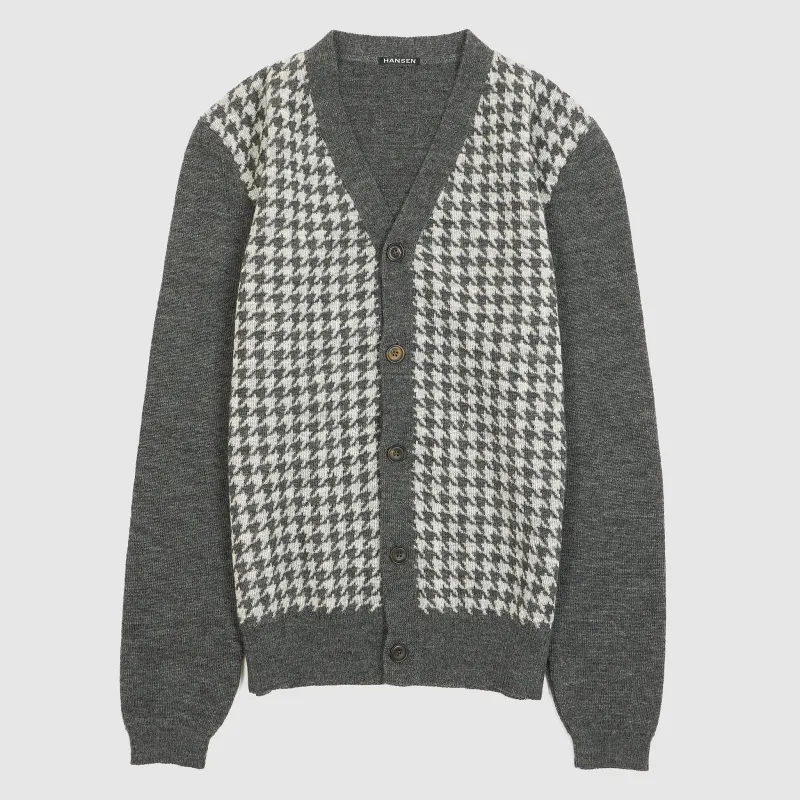 Hansen Knit Hounds Tooth Wool Cardigan sold by DeeCee style