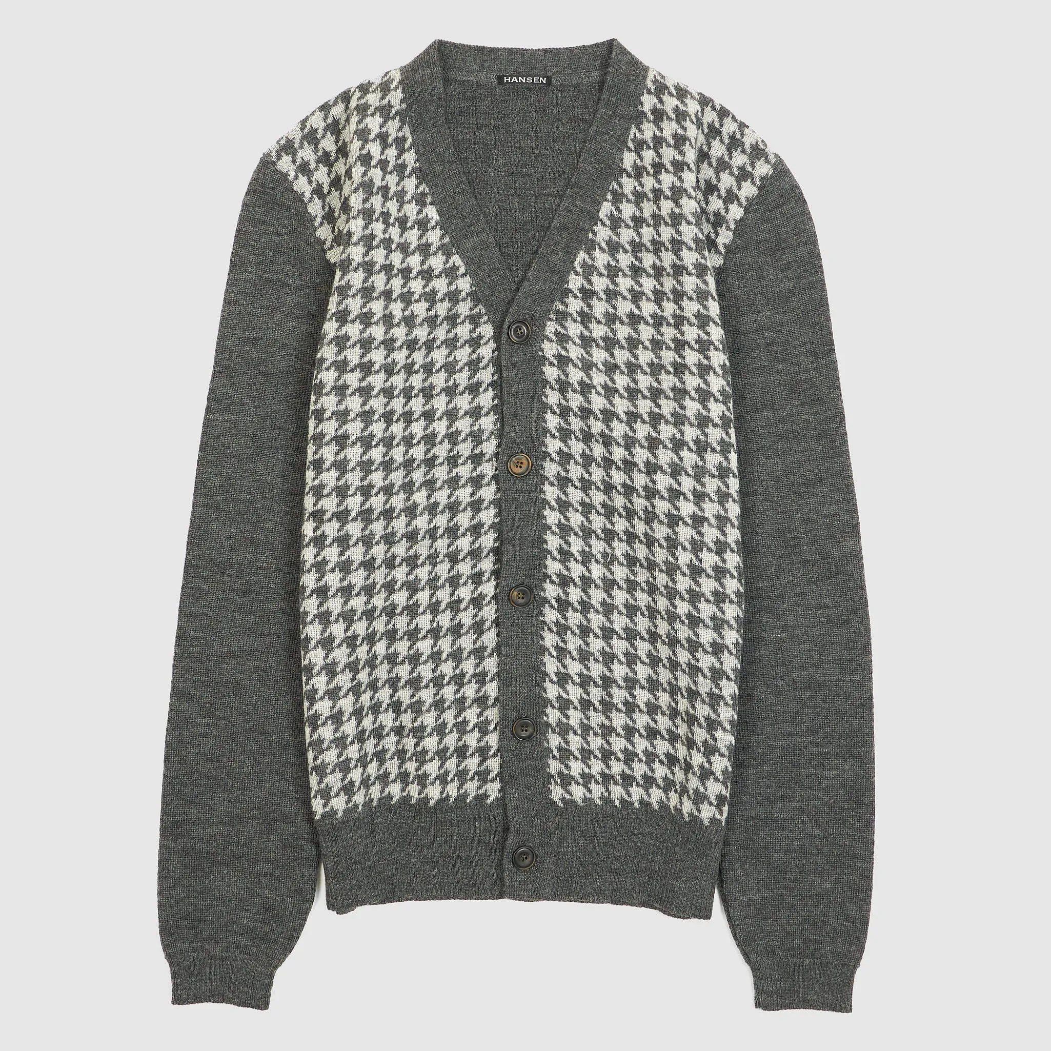 Hansen Knit Hounds Tooth Wool Cardigan sold by DeeCee style