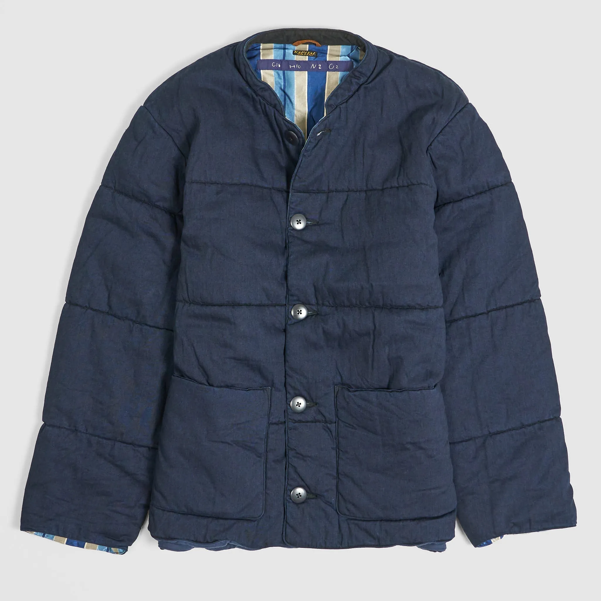 Kapital 8 oz. Indigo x Indigo Denim Quilt Work Jacket sold by DeeCee style