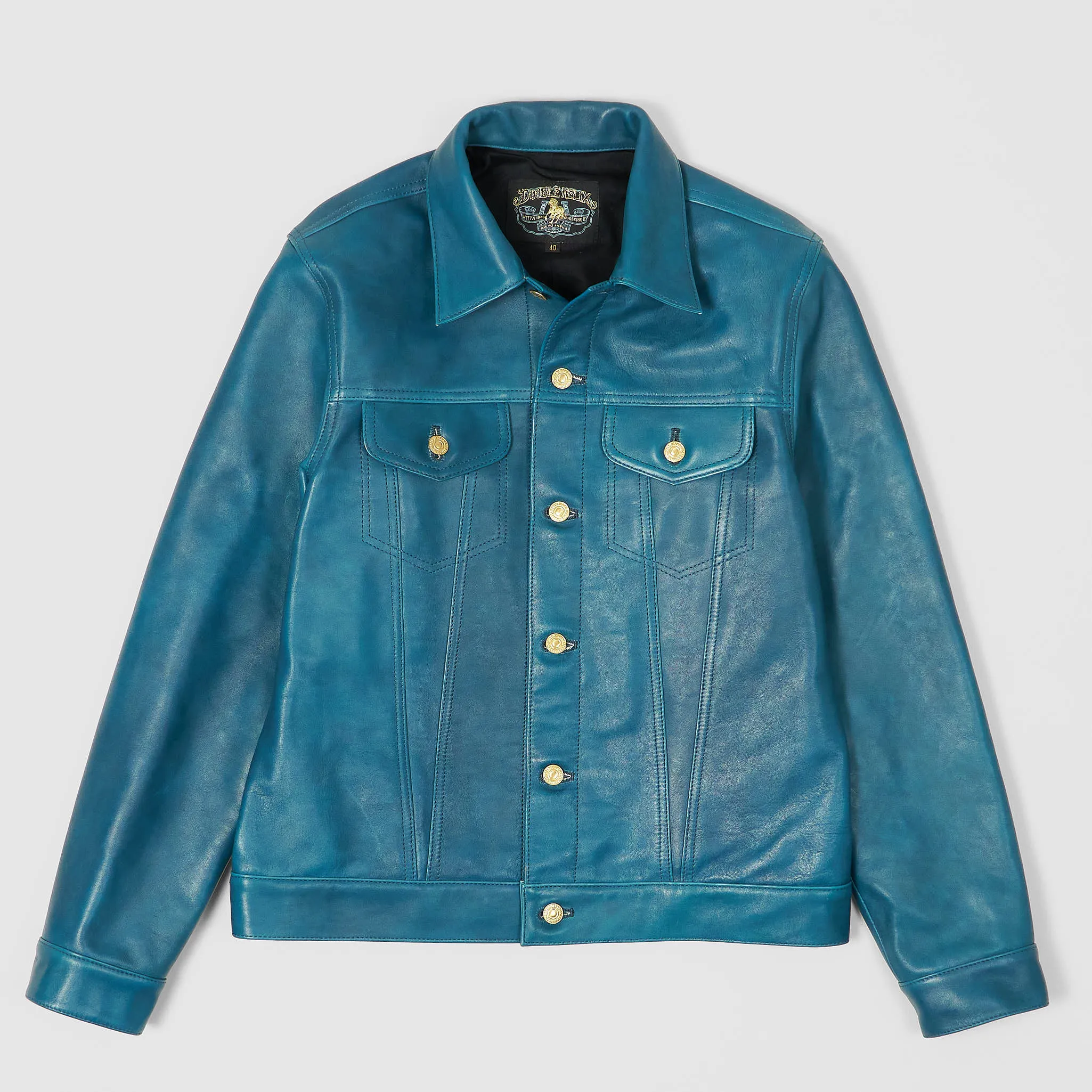 Double Helix Type 3 Indigo Horsehide Jacket sold by DeeCee style