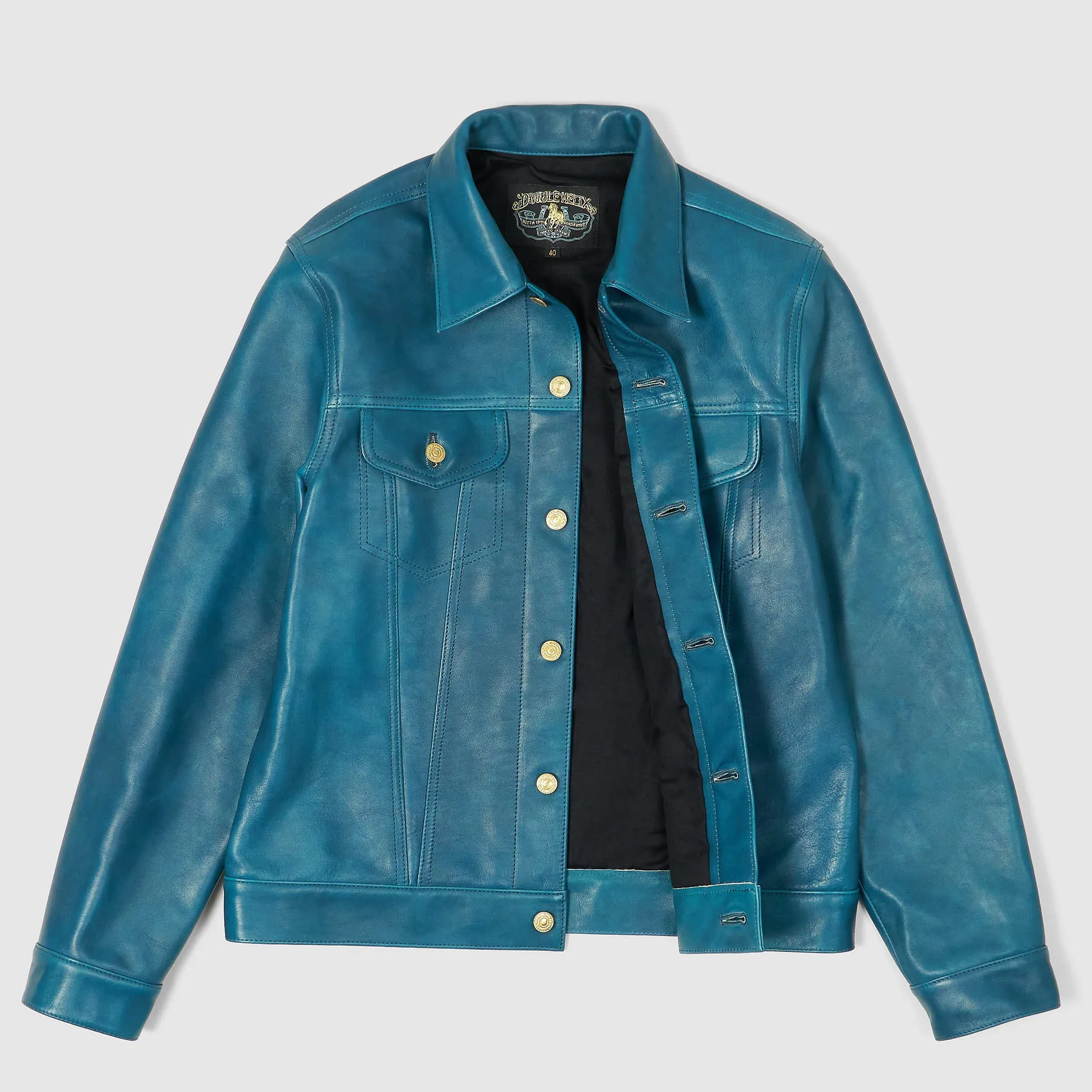 Double Helix Type 3 Indigo Horsehide Jacket sold by DeeCee style product image thumbnail 2