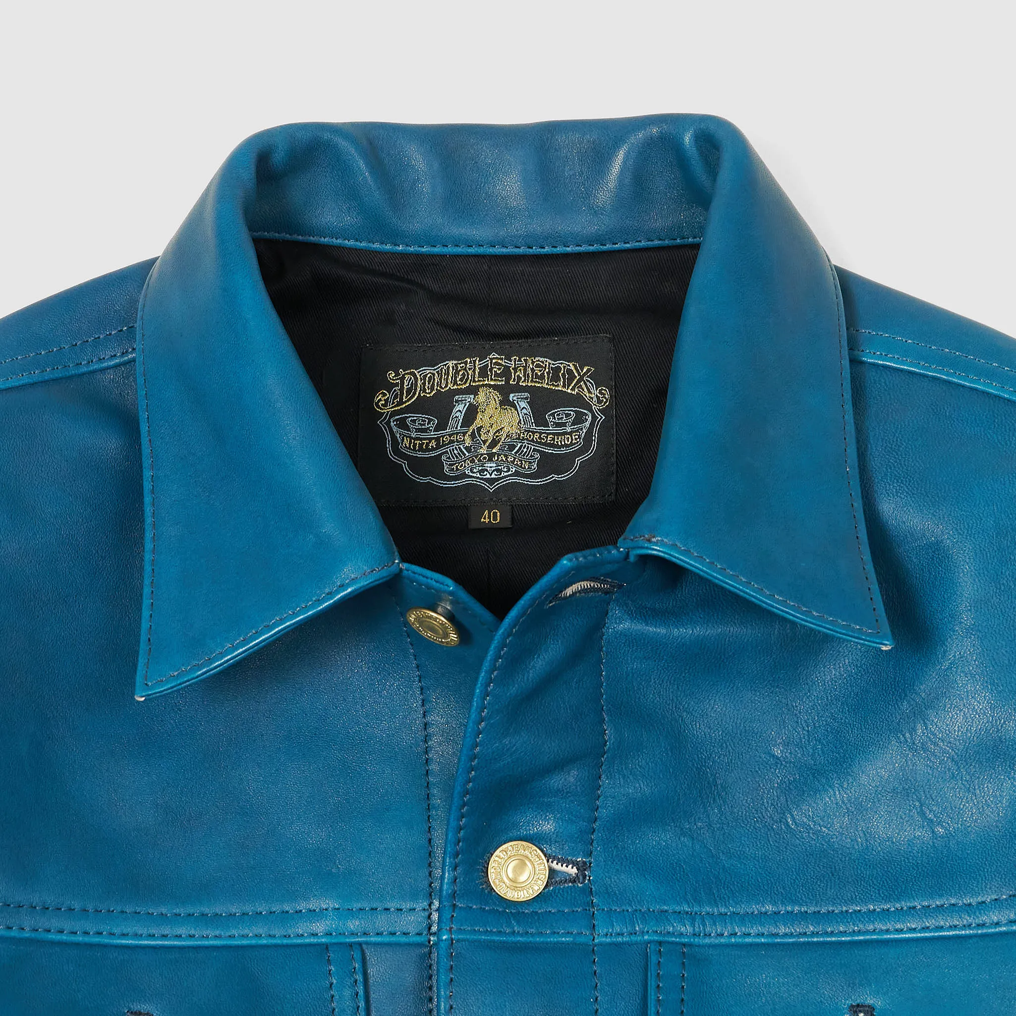 Double Helix Type 3 Indigo Horsehide Jacket sold by DeeCee style product image thumbnail 4