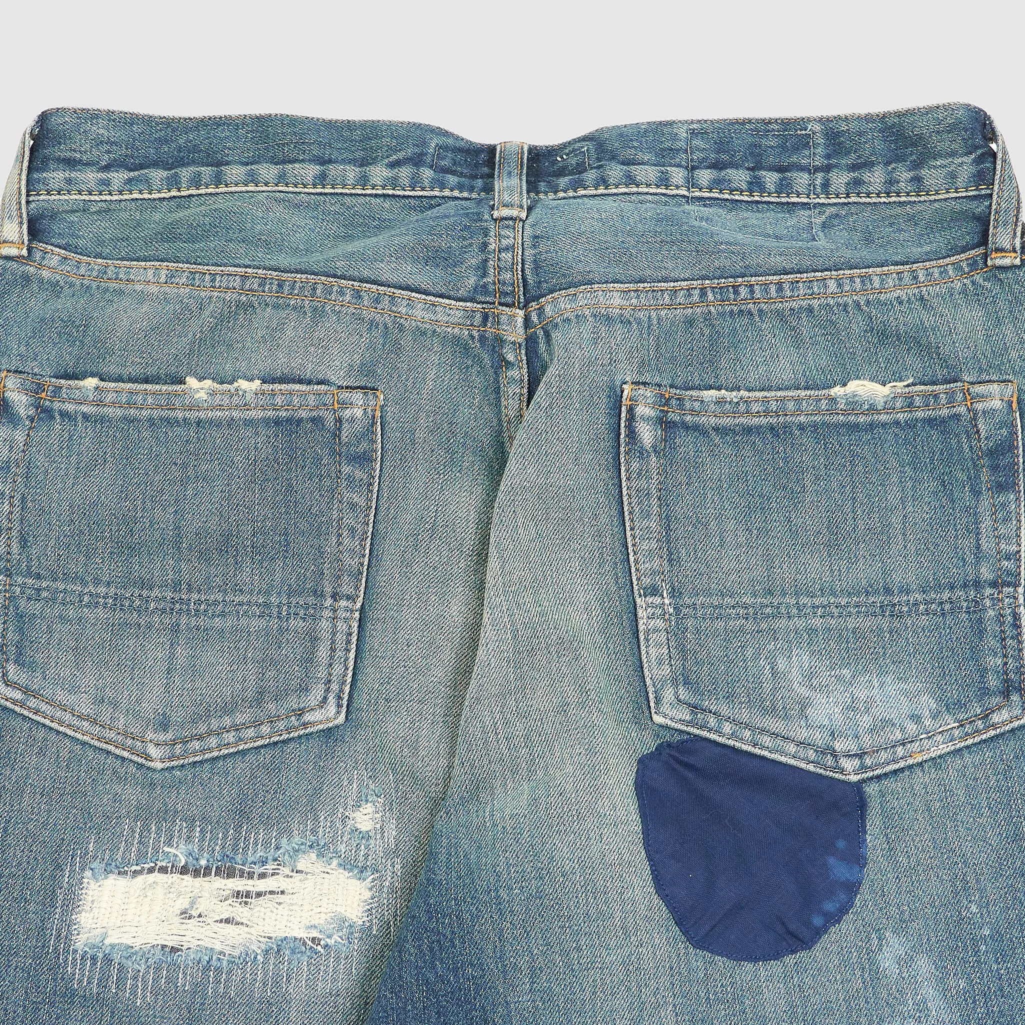 FDMTL Straight Regular Fitted Patchwork 5-Pocket Selvage Denim Jeans sold by DeeCee style product image thumbnail 5