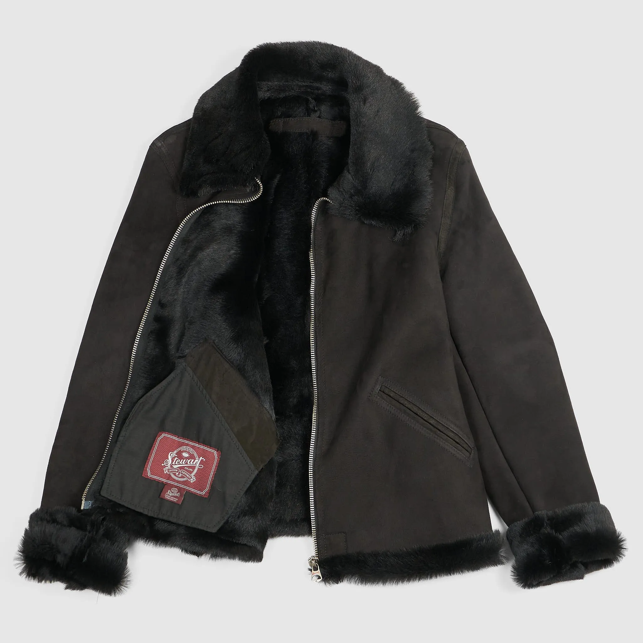 Stewart Ladies B6 Shearling Black Leather Jacket sold by DeeCee style product image thumbnail 2