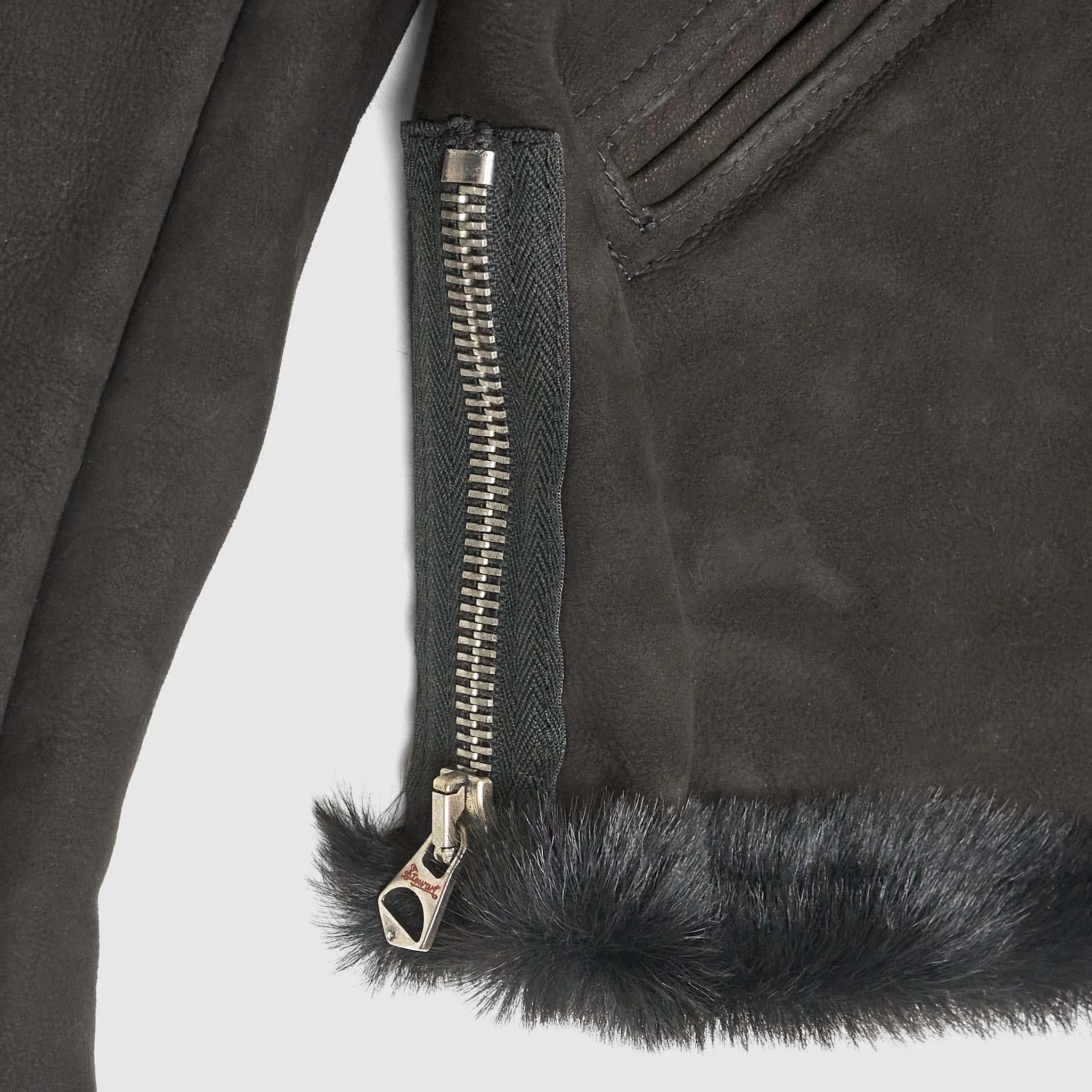 Stewart Ladies B6 Shearling Black Leather Jacket sold by DeeCee style product image thumbnail 5