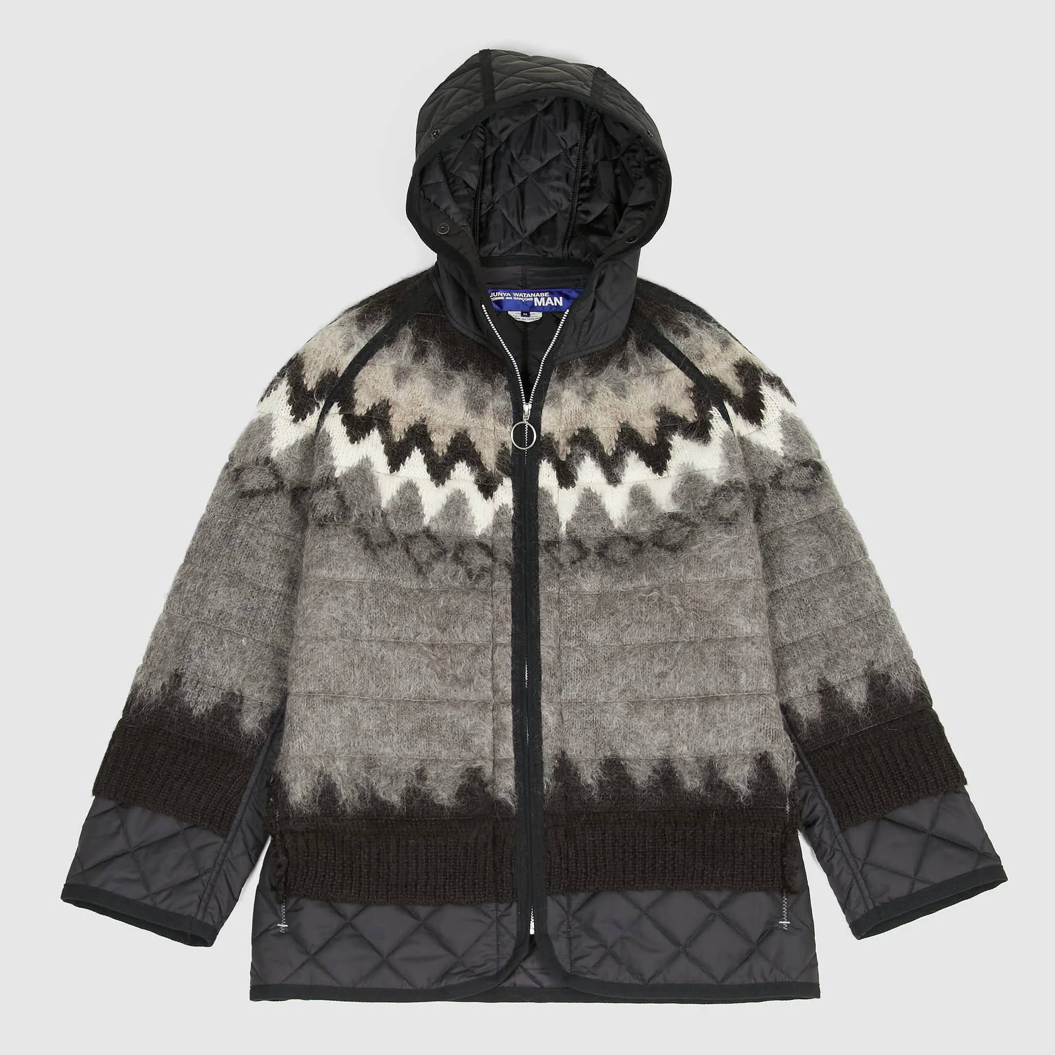 Junya Watanabe Man Native/Quilt Full-Zip Hooded Overshirt Jacket sold by DeeCee style