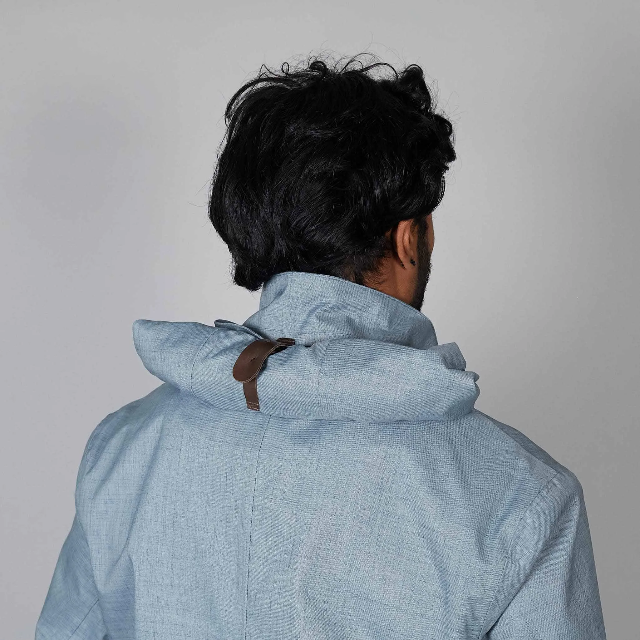 Norwegian Rain Caban Single Breasted Rain Coat Light Blue sold by DeeCee style product image thumbnail 4