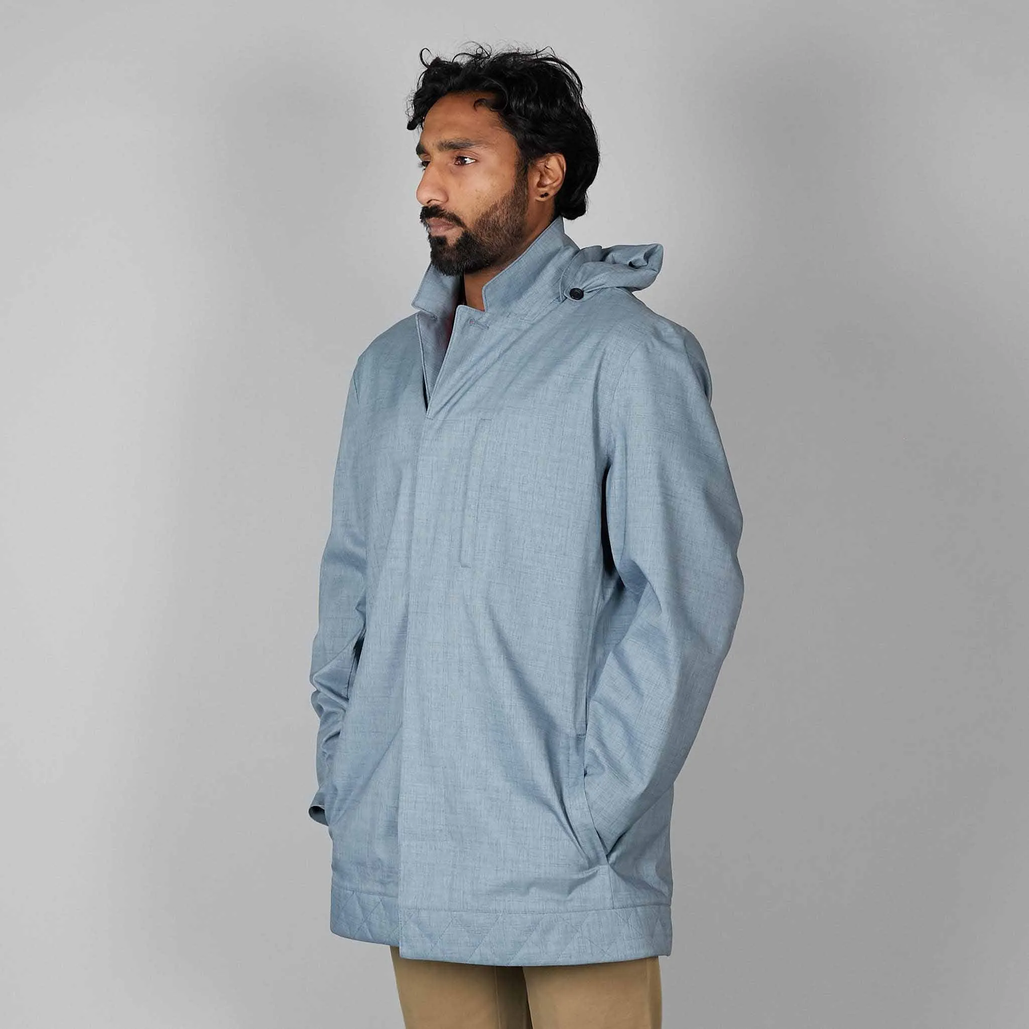 Norwegian Rain Caban Single Breasted Rain Coat Light Blue sold by DeeCee style product image thumbnail 5