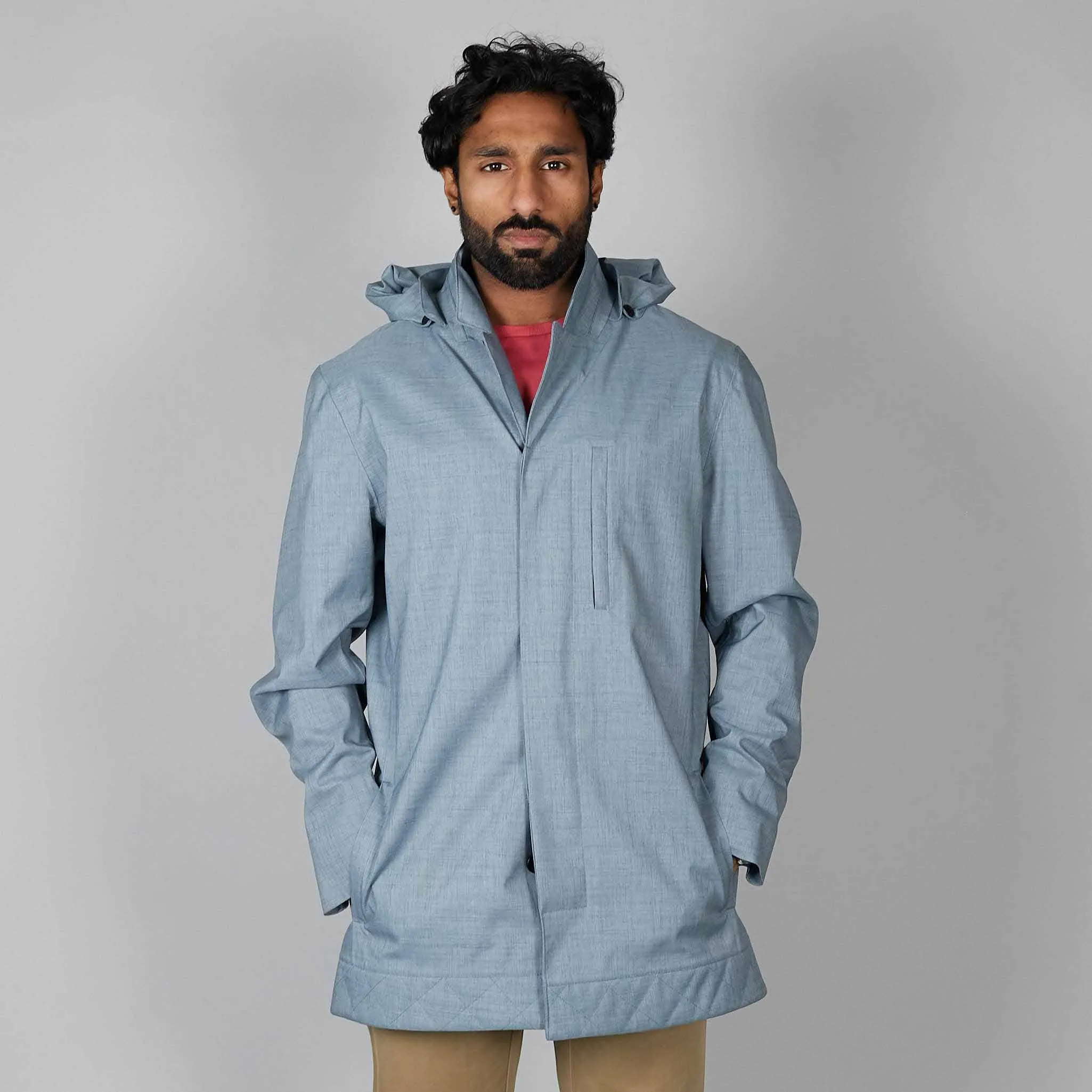 Norwegian Rain Caban Single Breasted Rain Coat Light Blue sold by DeeCee style product image thumbnail 2