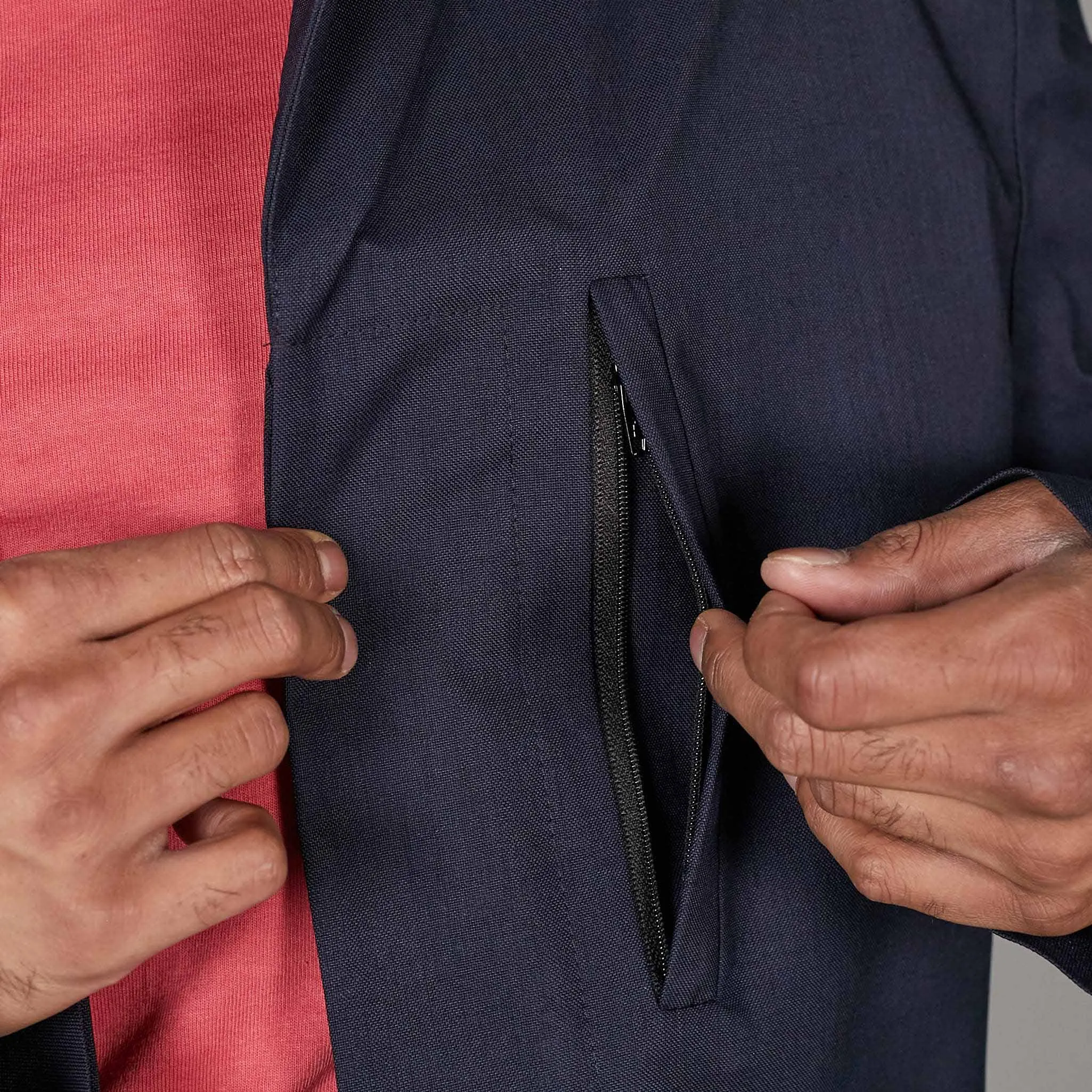 Norwegian Rain Caban Single Breasted Rain Coat Navy sold by DeeCee style product image thumbnail 5