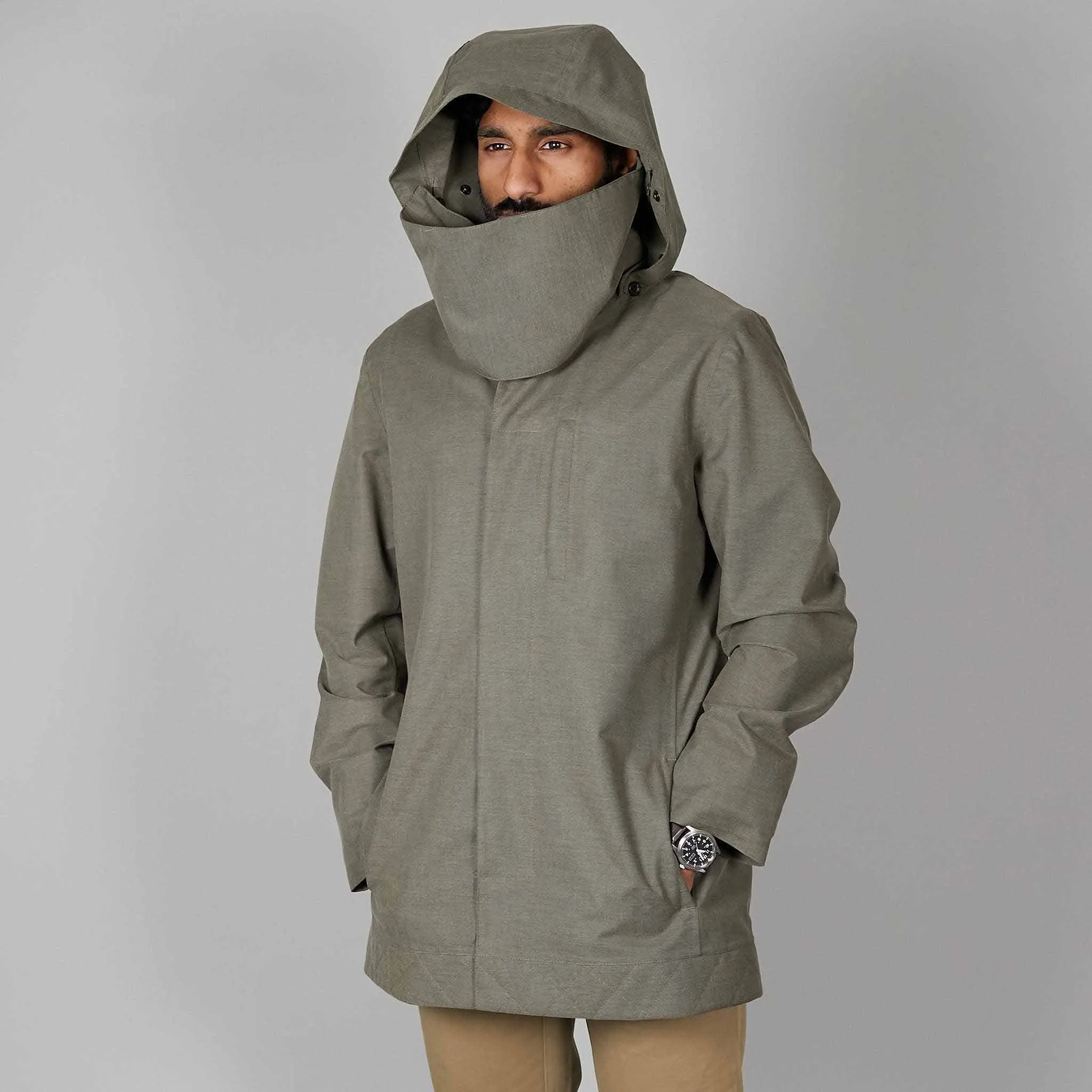Norwegian Rain Caban Single Breasted Rain Coat Olive sold by DeeCee style product image thumbnail 2