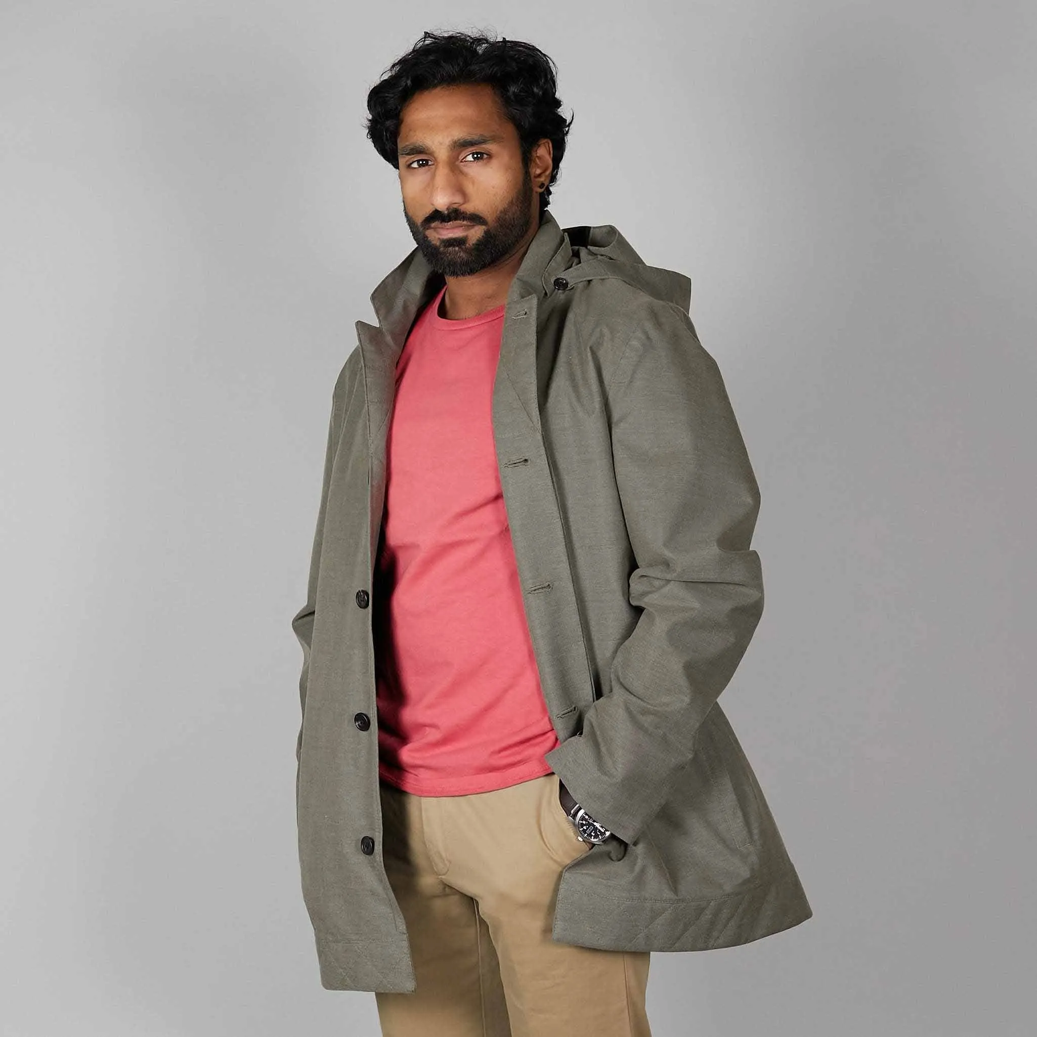 Norwegian Rain Caban Single Breasted Rain Coat Olive sold by DeeCee style product image thumbnail 3