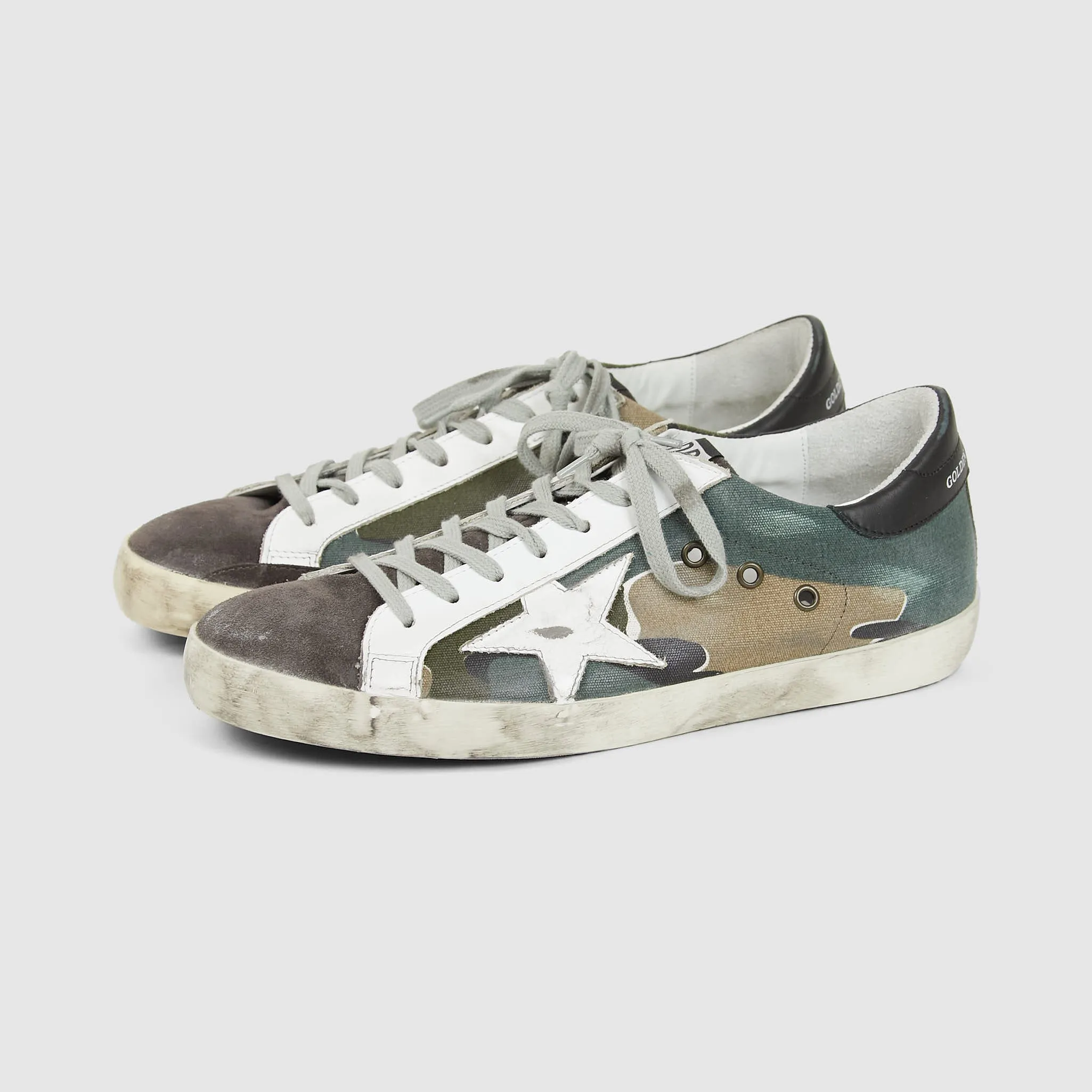 Golden Goose Superstar Camouflage White Sneakers sold by DeeCee style