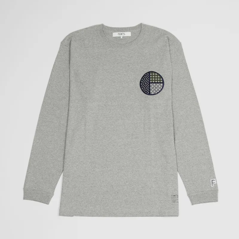 FDMTL Long Sleeve Sashiko Circle Chest T-Shirts sold by DeeCee style