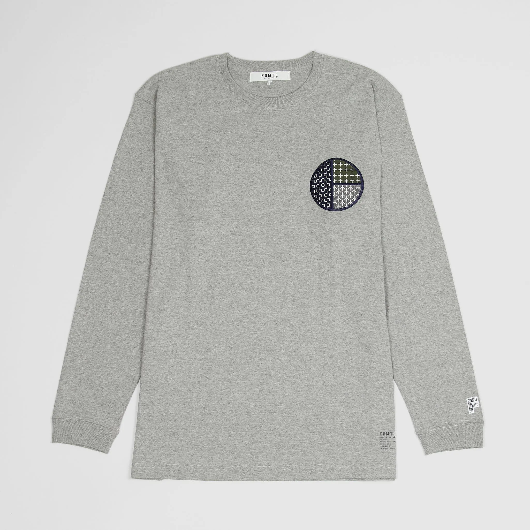 FDMTL Long Sleeve Sashiko Circle Chest T-Shirts sold by DeeCee style