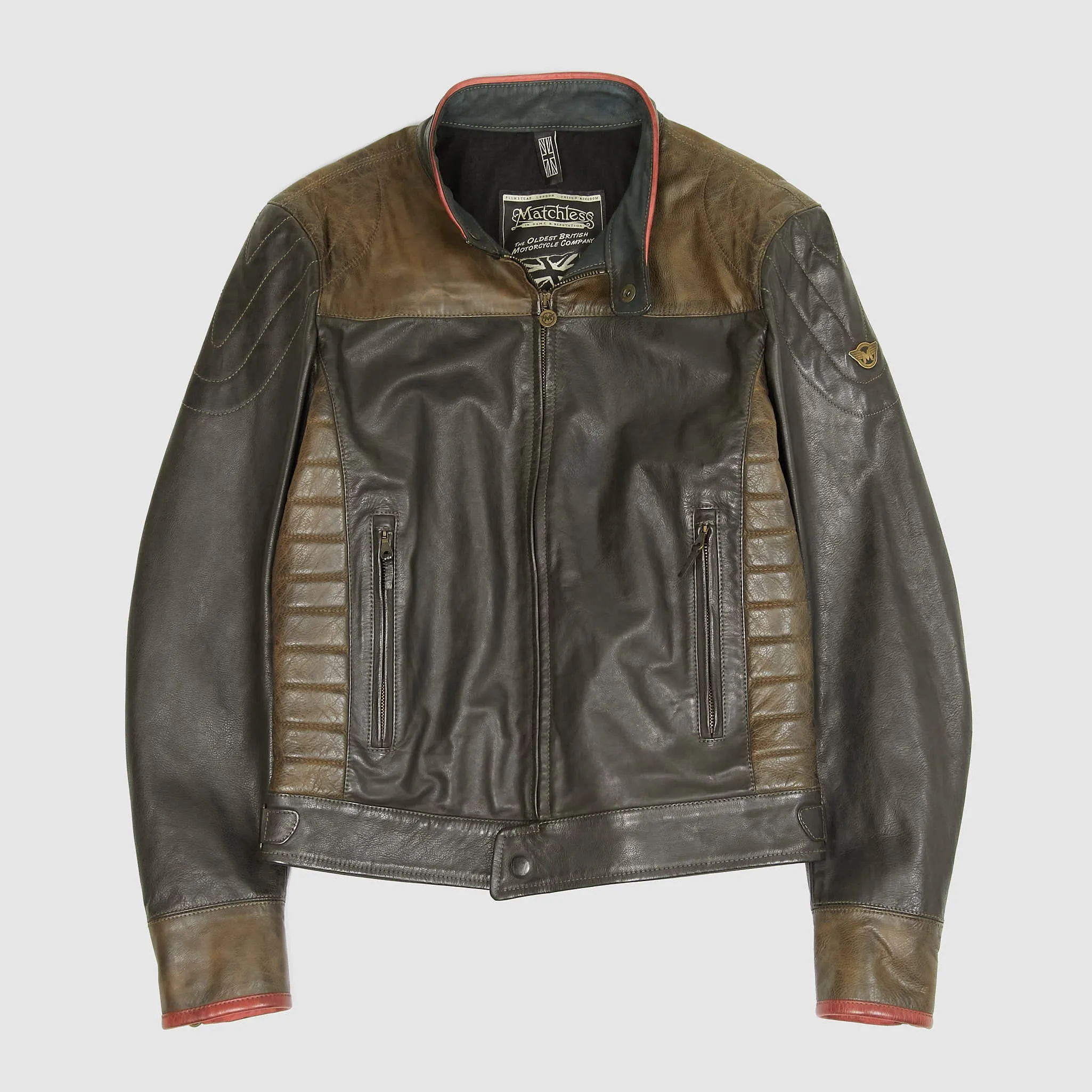 Matchless Model x Reloaded 2 Tone Leather Jacket sold by DeeCee style
